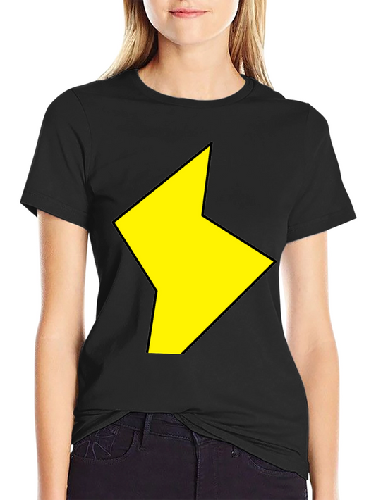Black T-Shirt with Yellow Lightning Bolt Design