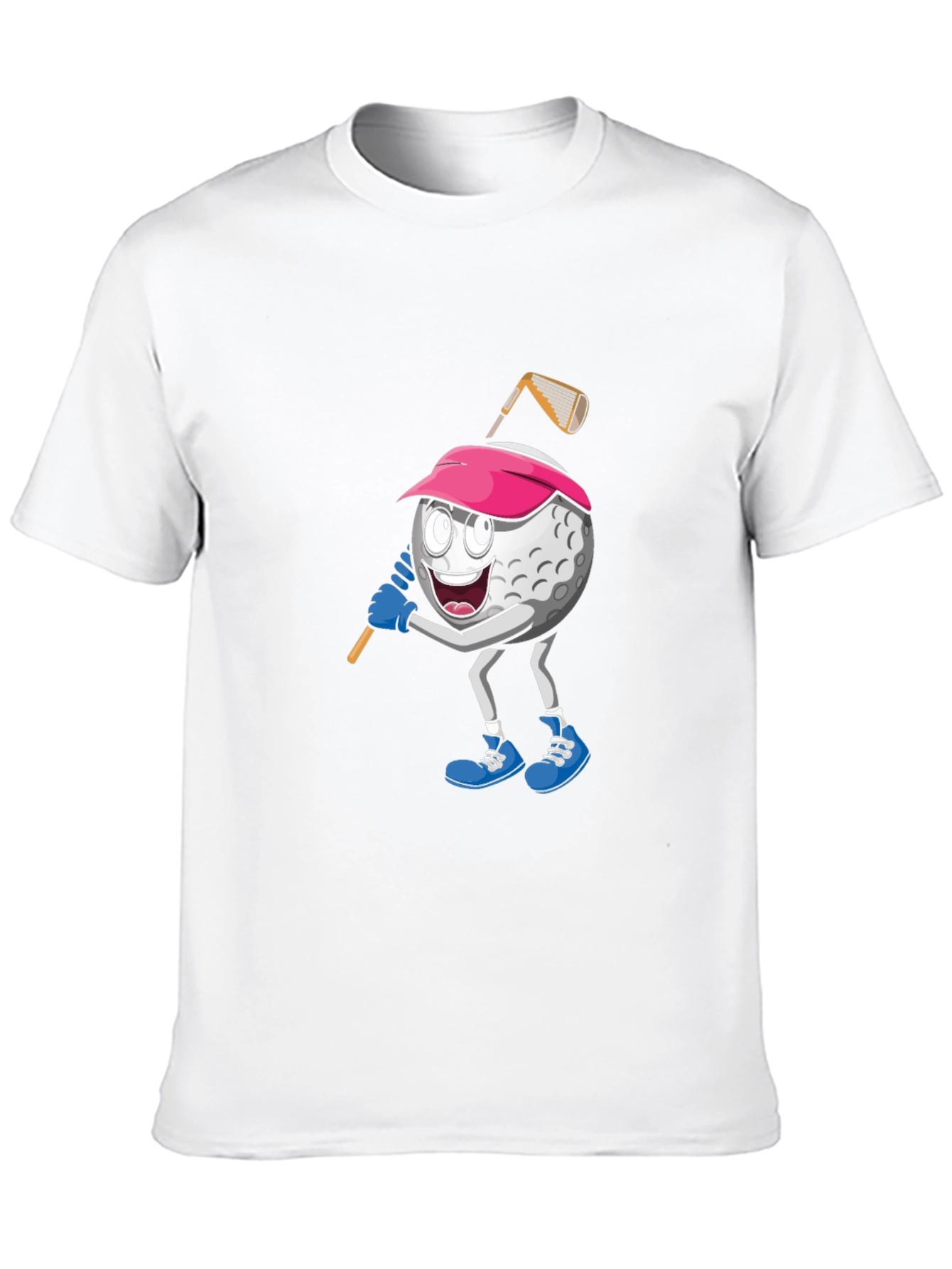 Golf Ball Cartoon Black T-Shirt