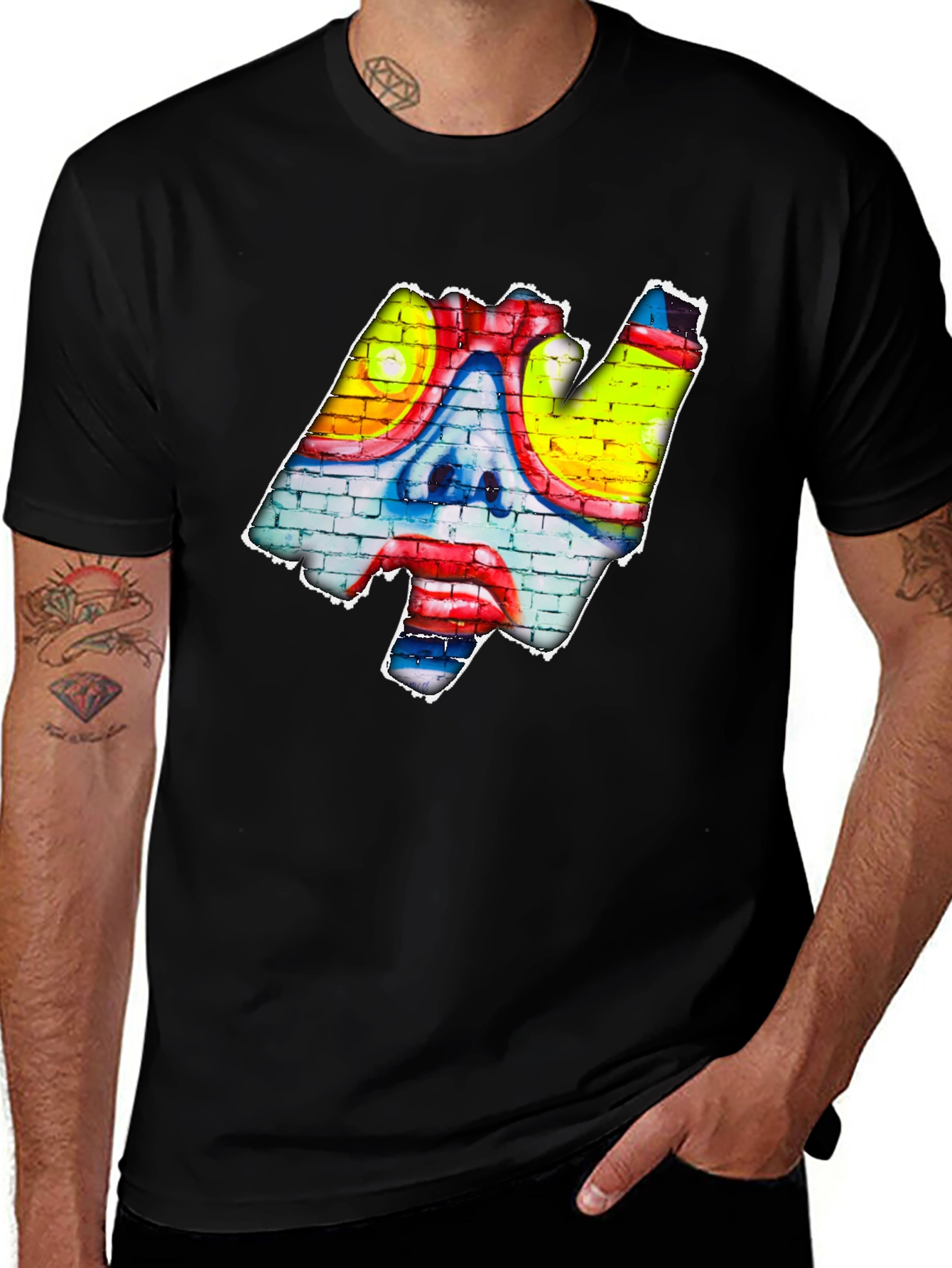 Graffiti Clown Face T-Shirt - Urban Art Style
