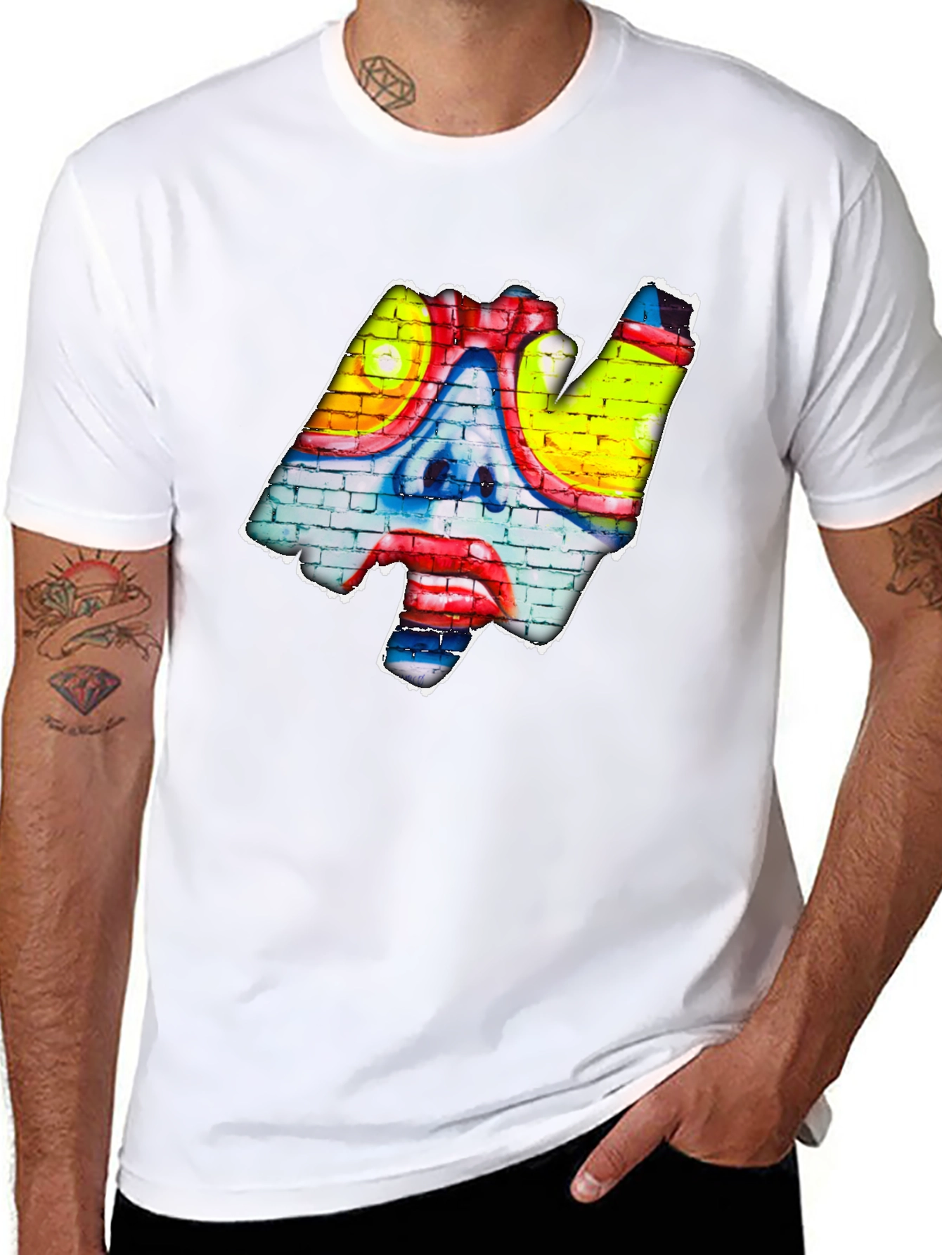 Graffiti Clown Face T-Shirt - Urban Art Style
