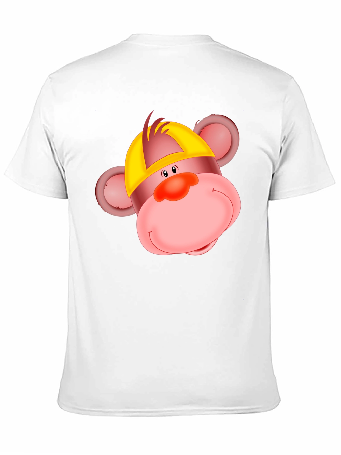 Cartoon Monkey Graphic Tee - Black Cotton T-Shirt