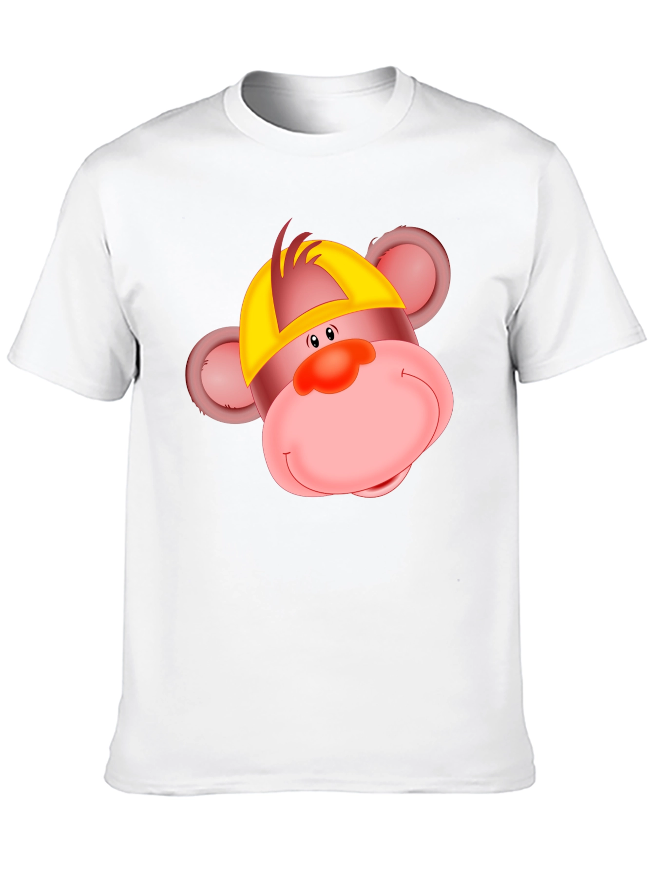 Cartoon Monkey Graphic Tee - Black Cotton T-Shirt