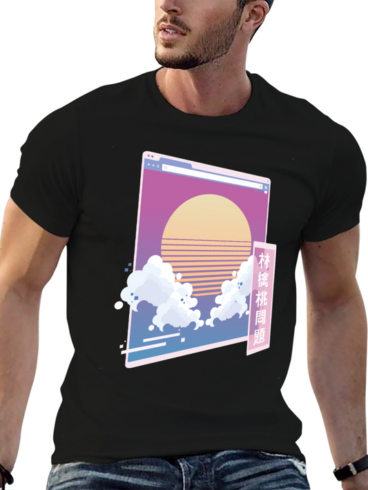 Retro Vaporwave Sunset Graphic Tee