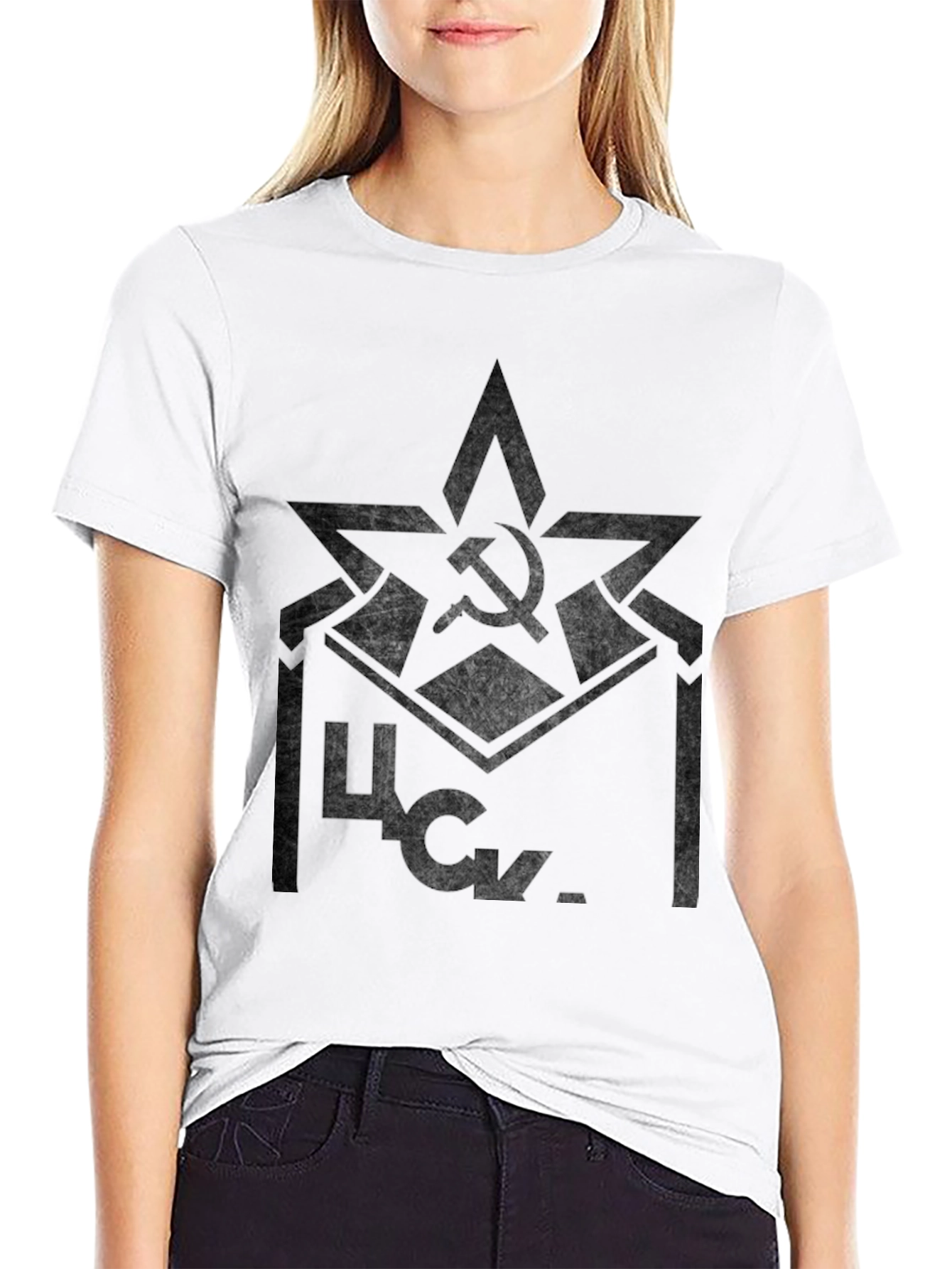 Soviet CSKA Moscow Logo Black T-Shirt