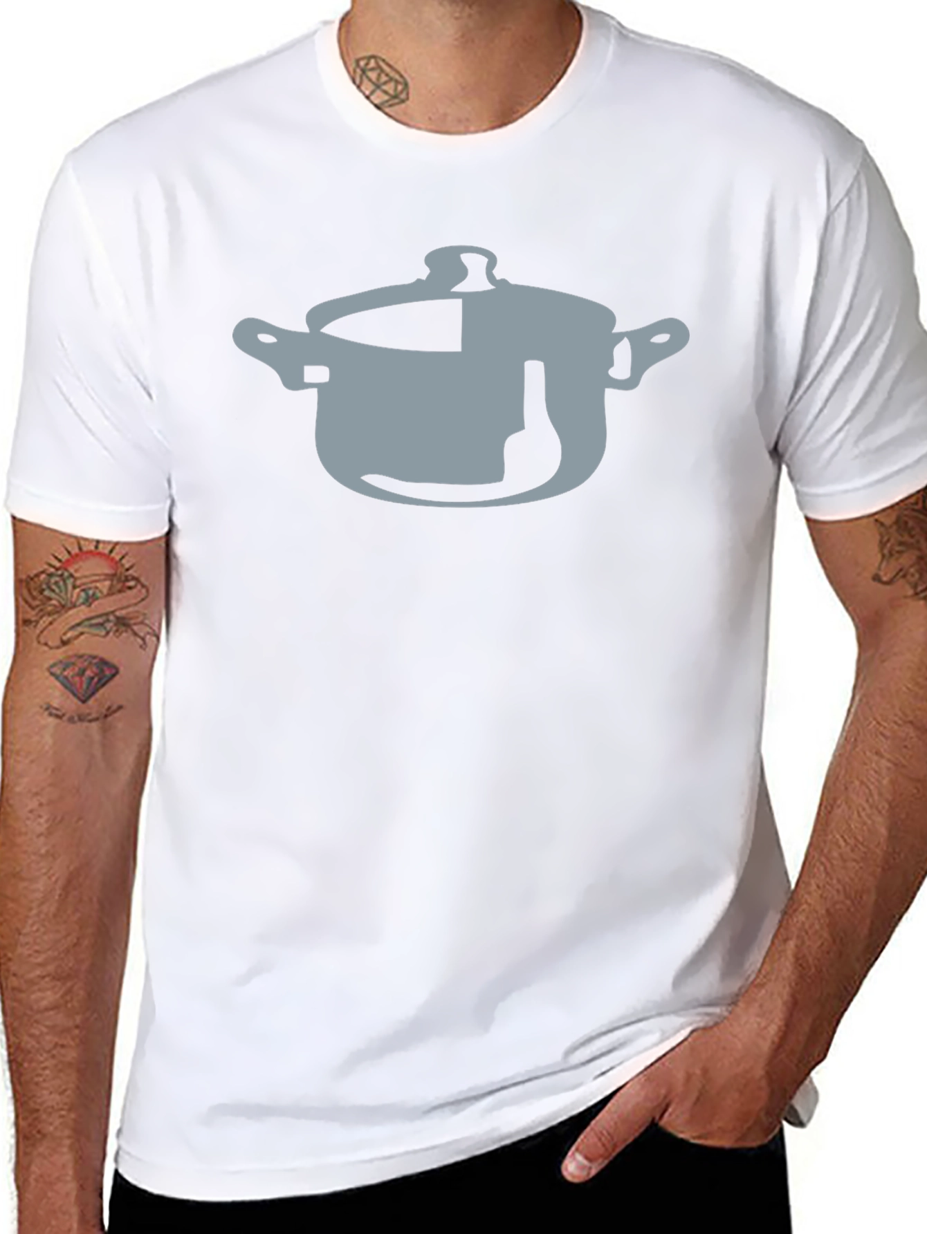 Pot & Bottle Graphic Black T-Shirt