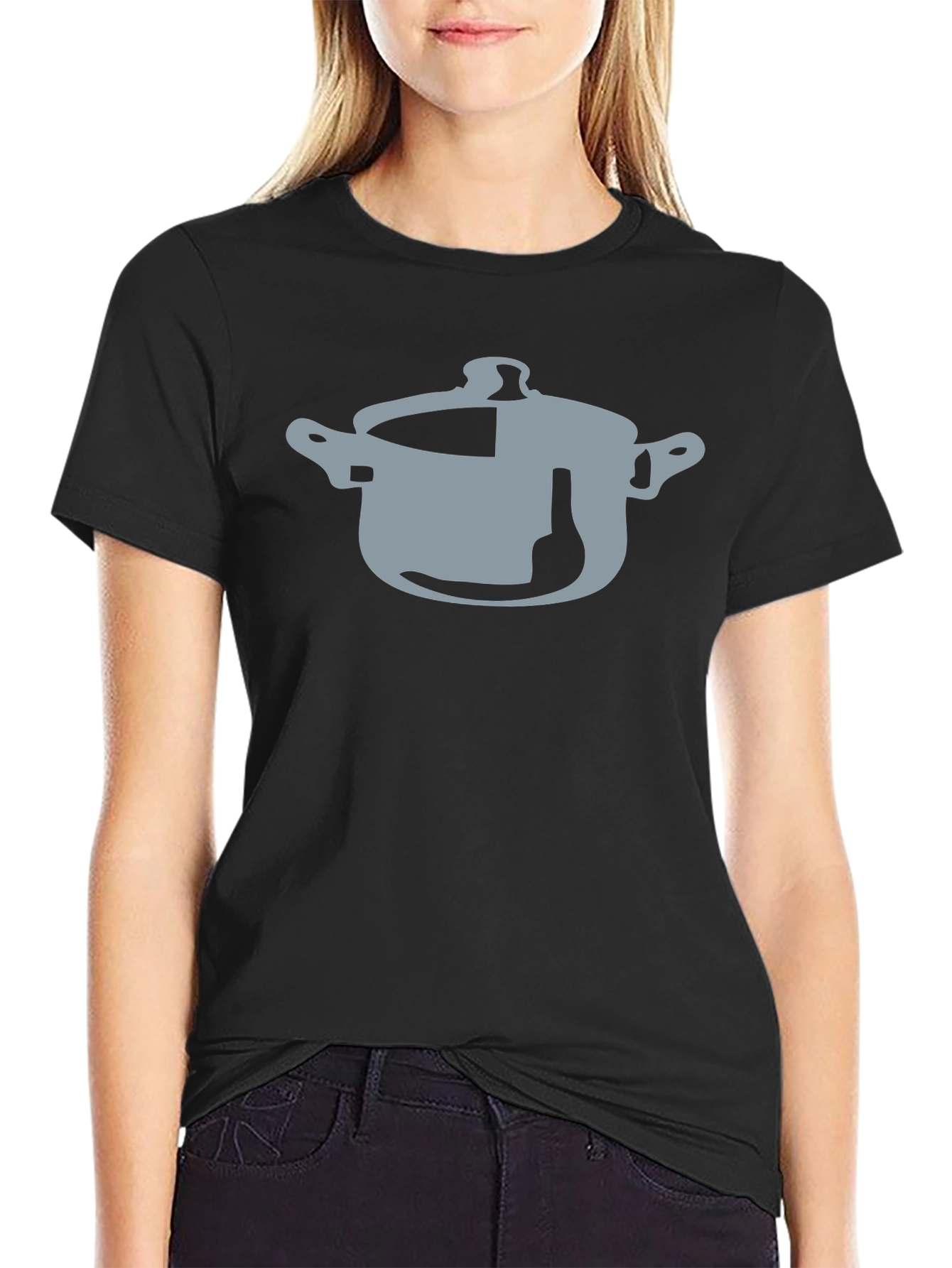 Pot & Bottle Graphic Black T-Shirt