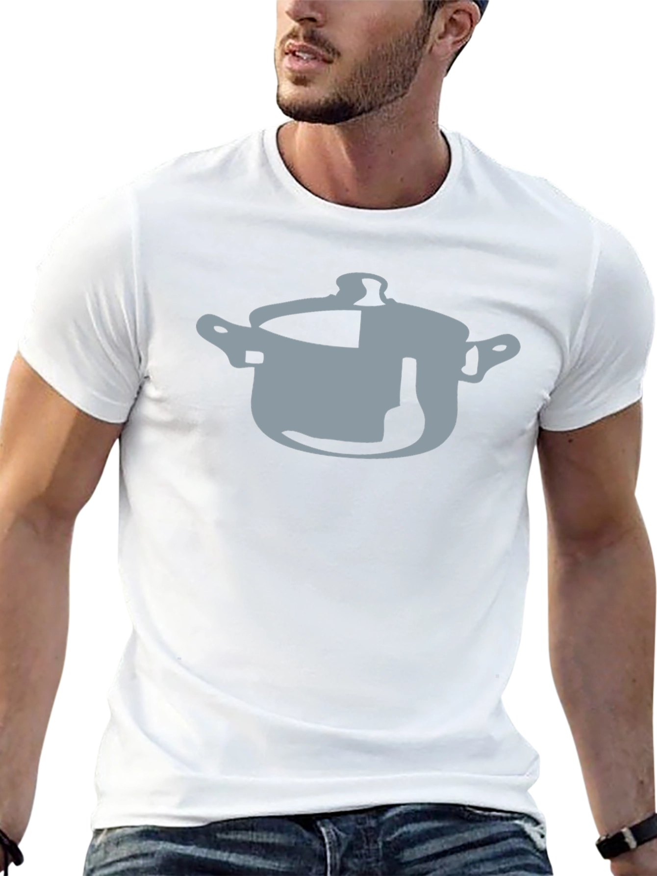 Pot & Bottle Graphic Black T-Shirt