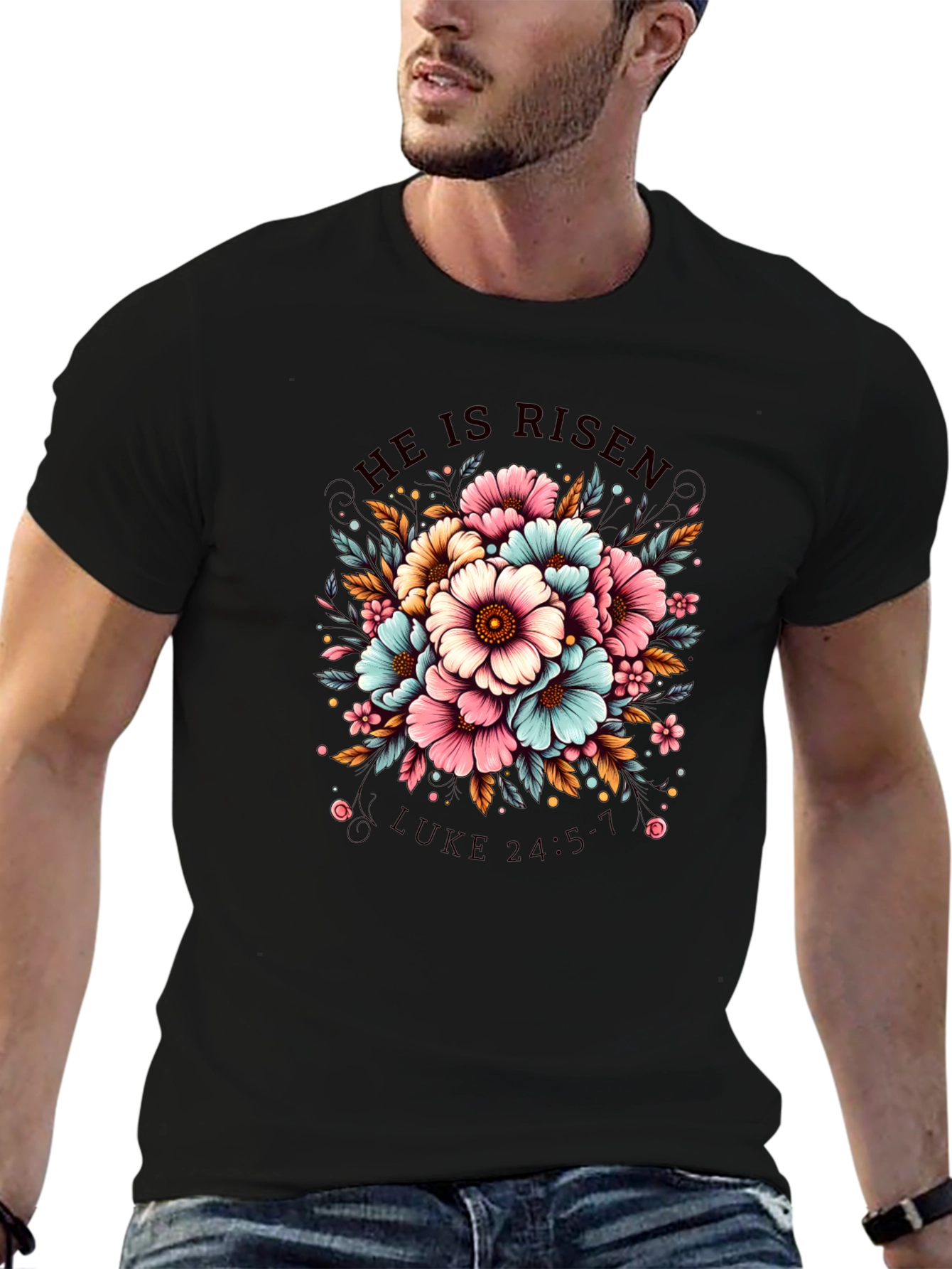 He Is Risen Floral T-Shirt
