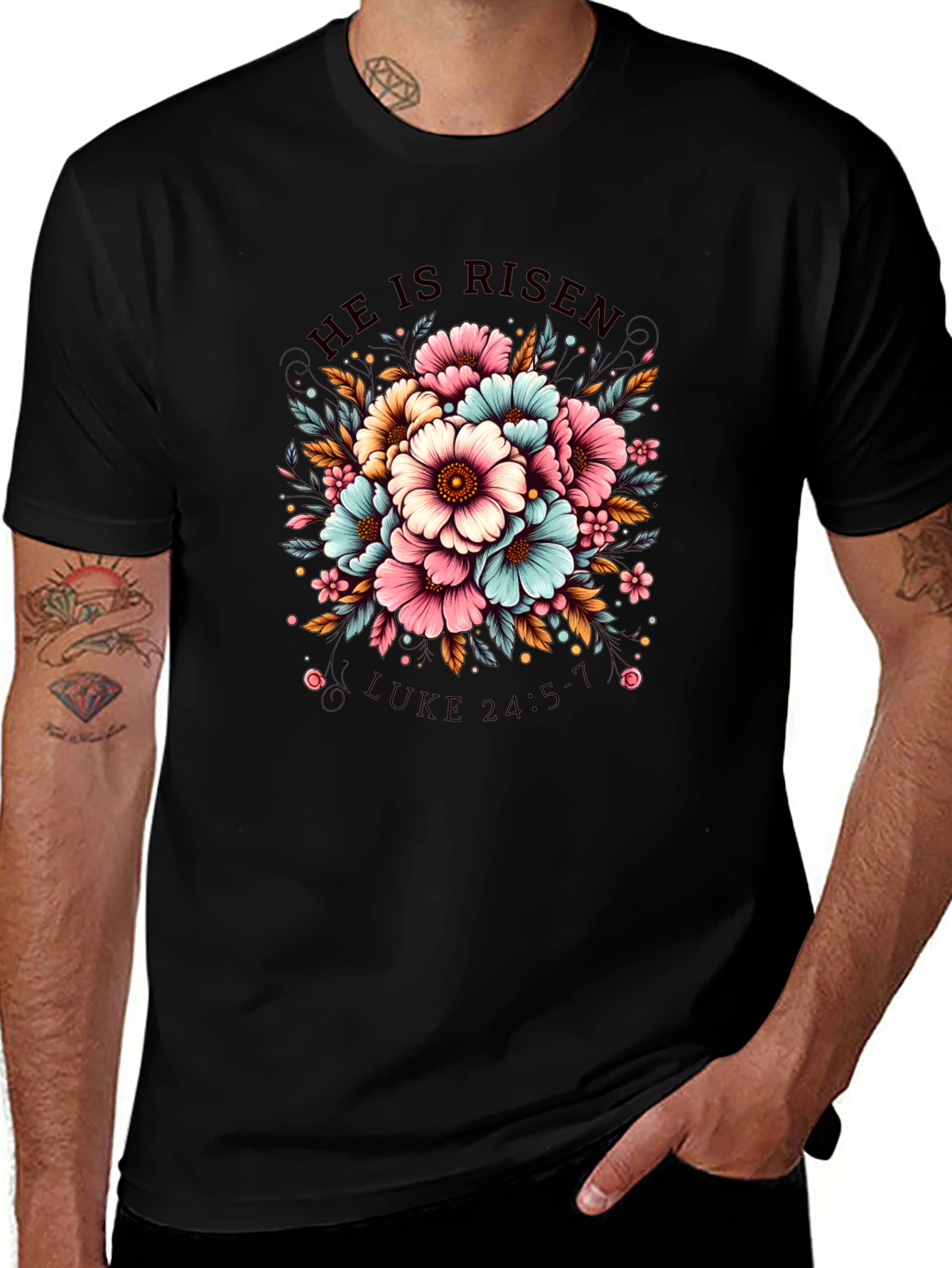 He Is Risen Floral T-Shirt