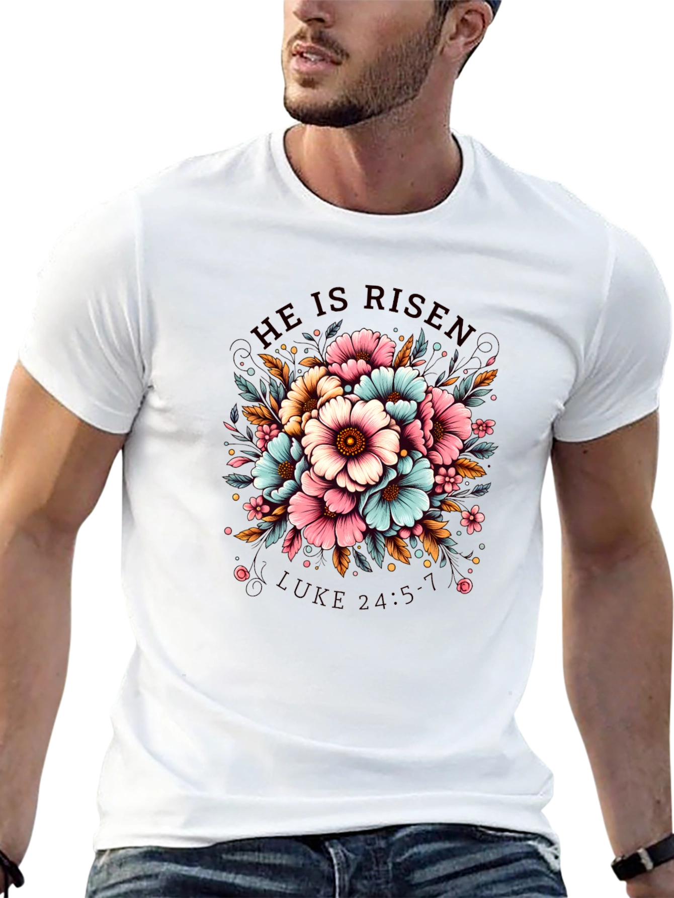 He Is Risen Floral T-Shirt