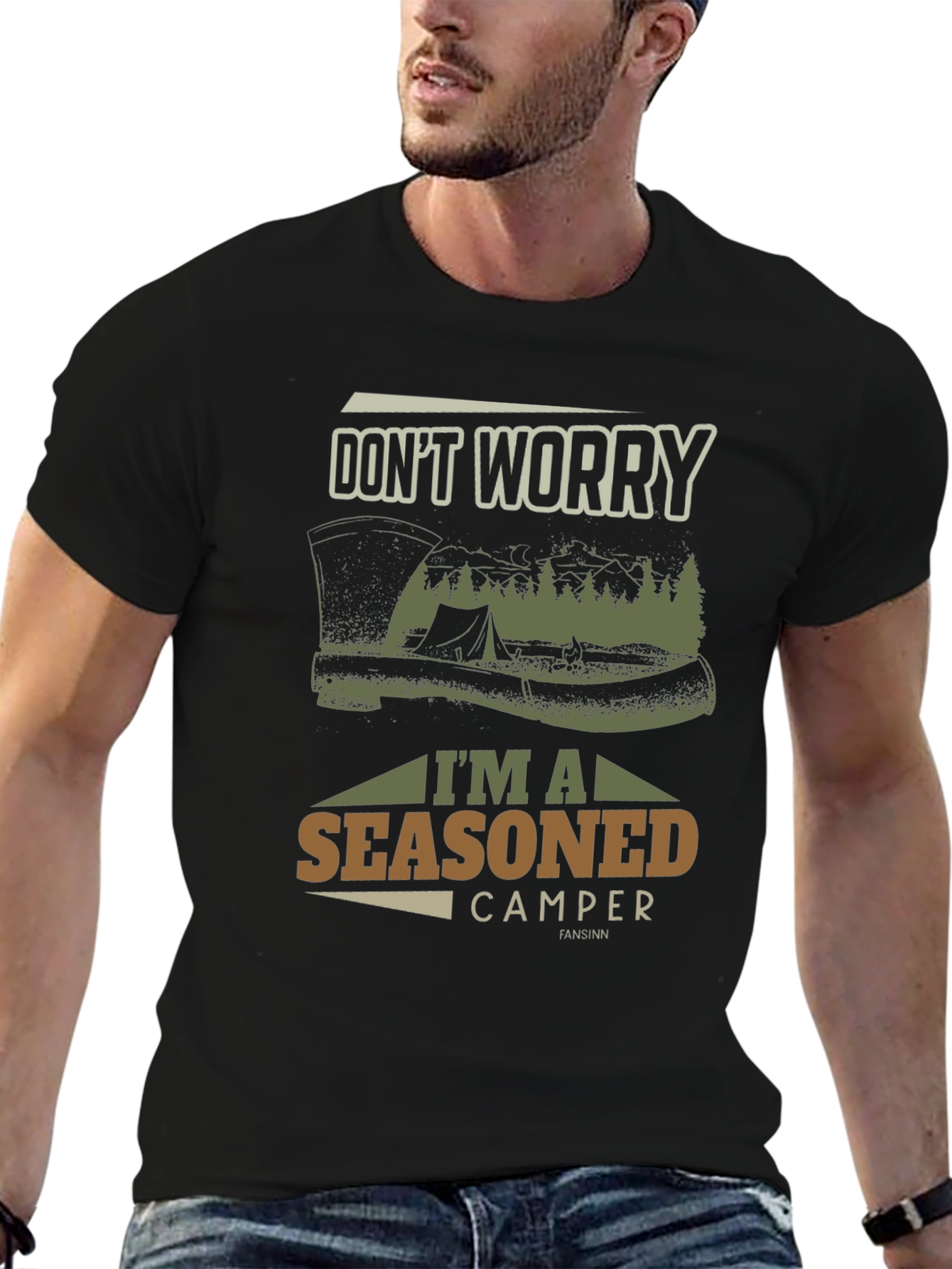 Seasoned Camper Graphic Tee - Outdoor Adventure T-Shirt