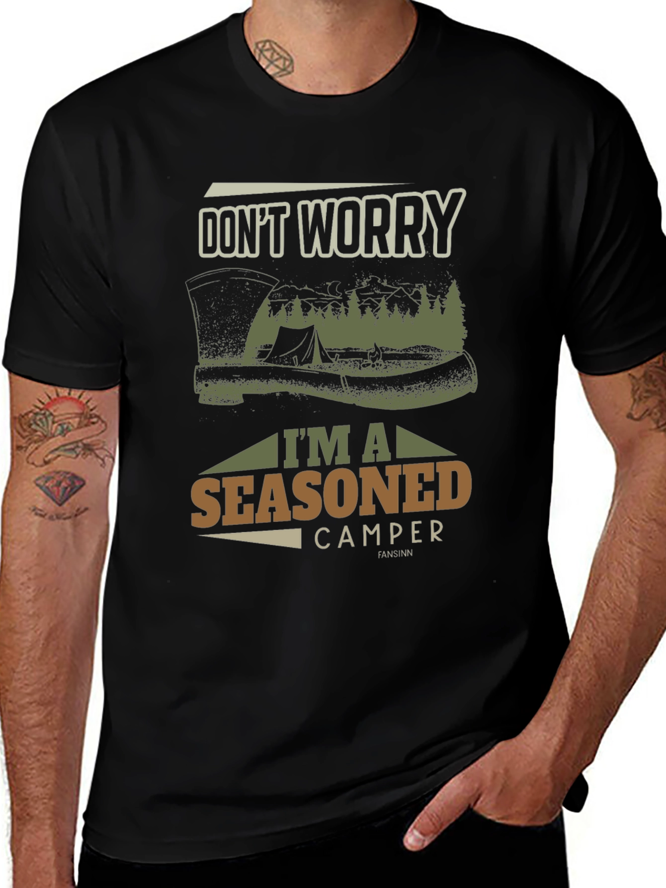 Seasoned Camper Graphic Tee - Outdoor Adventure T-Shirt