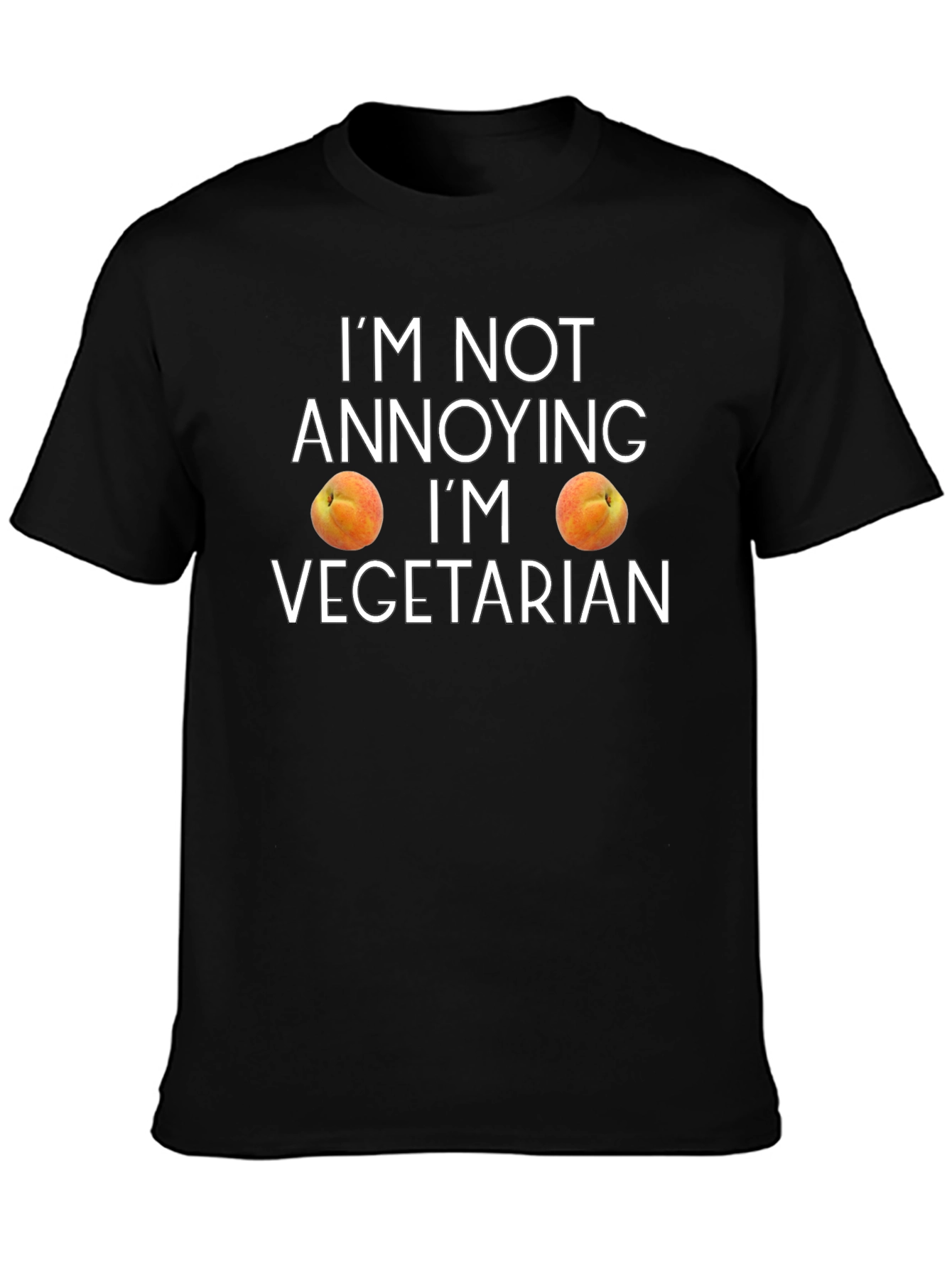 Funny Vegetarian Peach Graphic T-Shirt