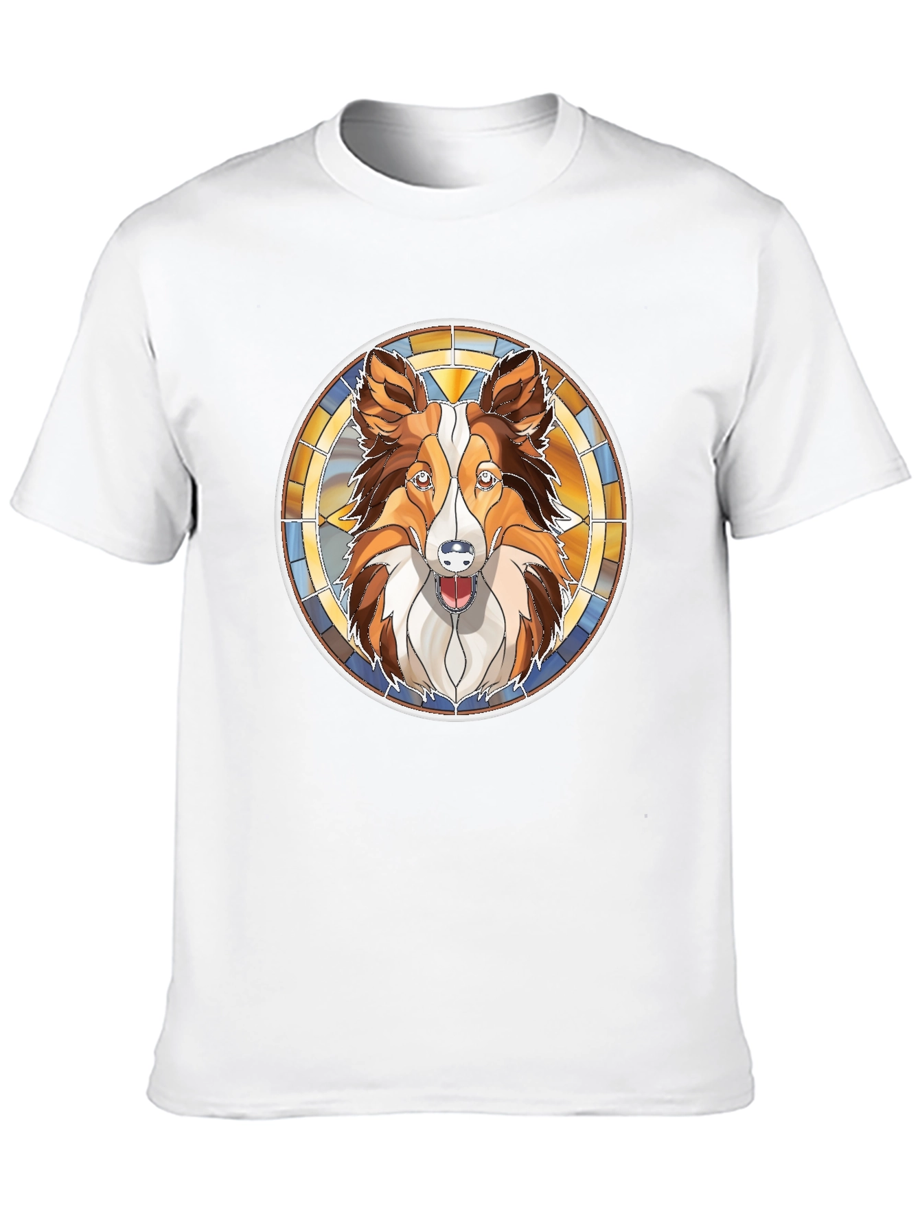 Dog Lovers Stained Glass Style Graphic Tee