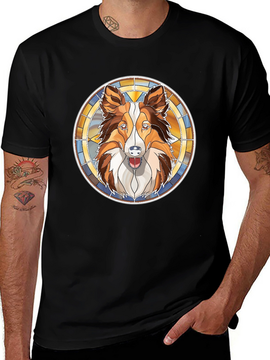 Dog Lovers Stained Glass Style Graphic Tee