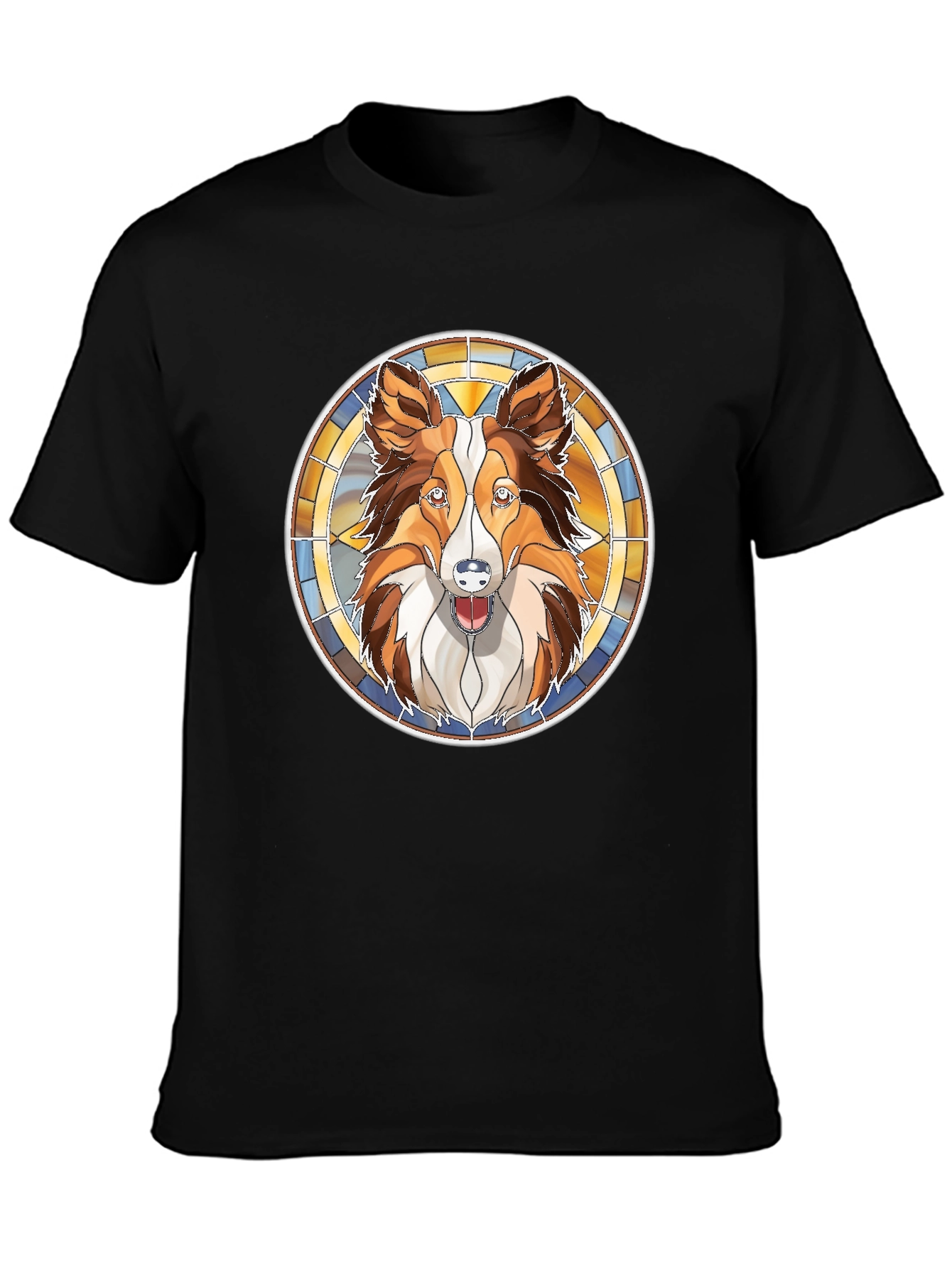 Dog Lovers Stained Glass Style Graphic Tee