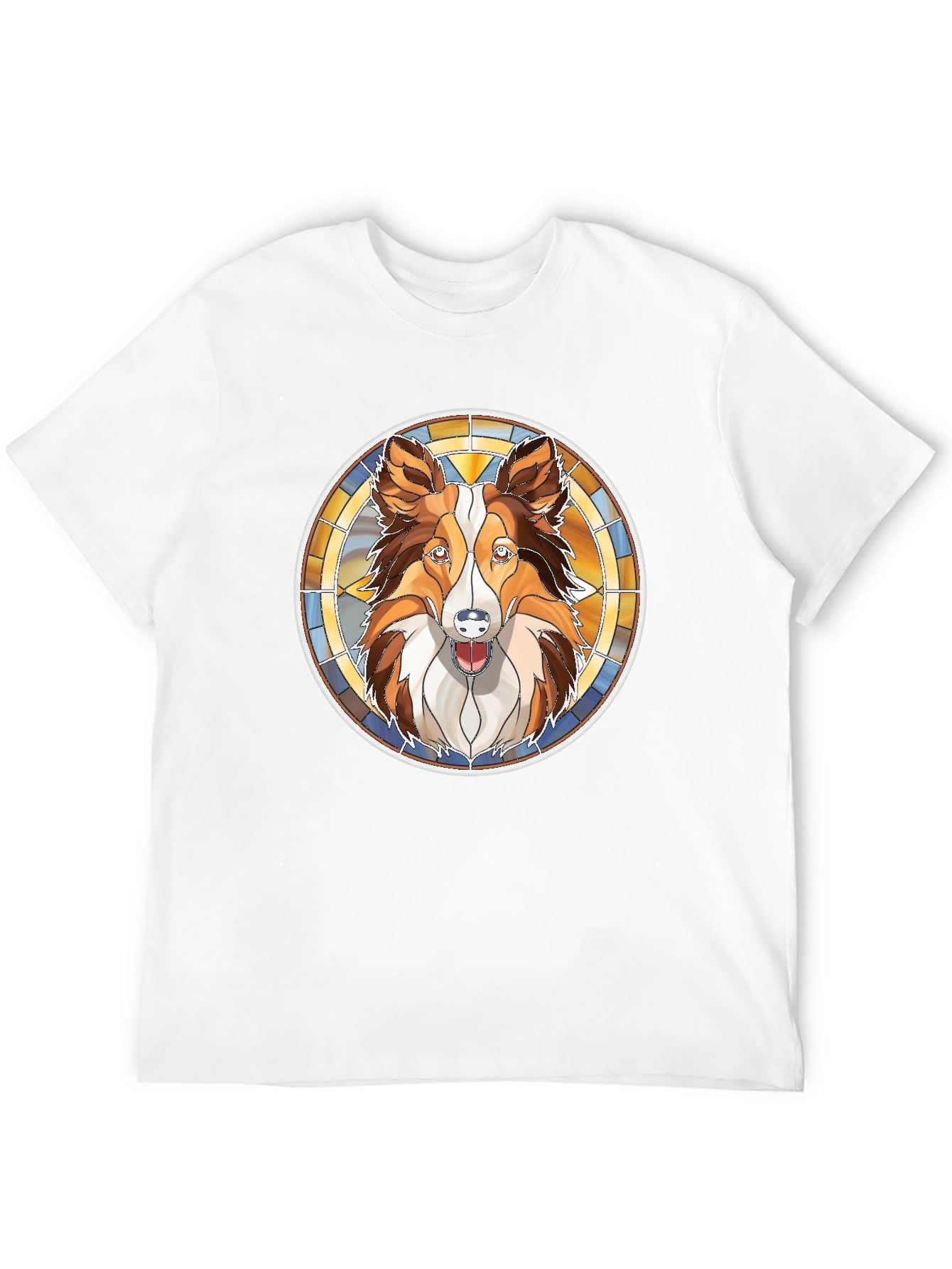 Dog Lovers Stained Glass Style Graphic Tee