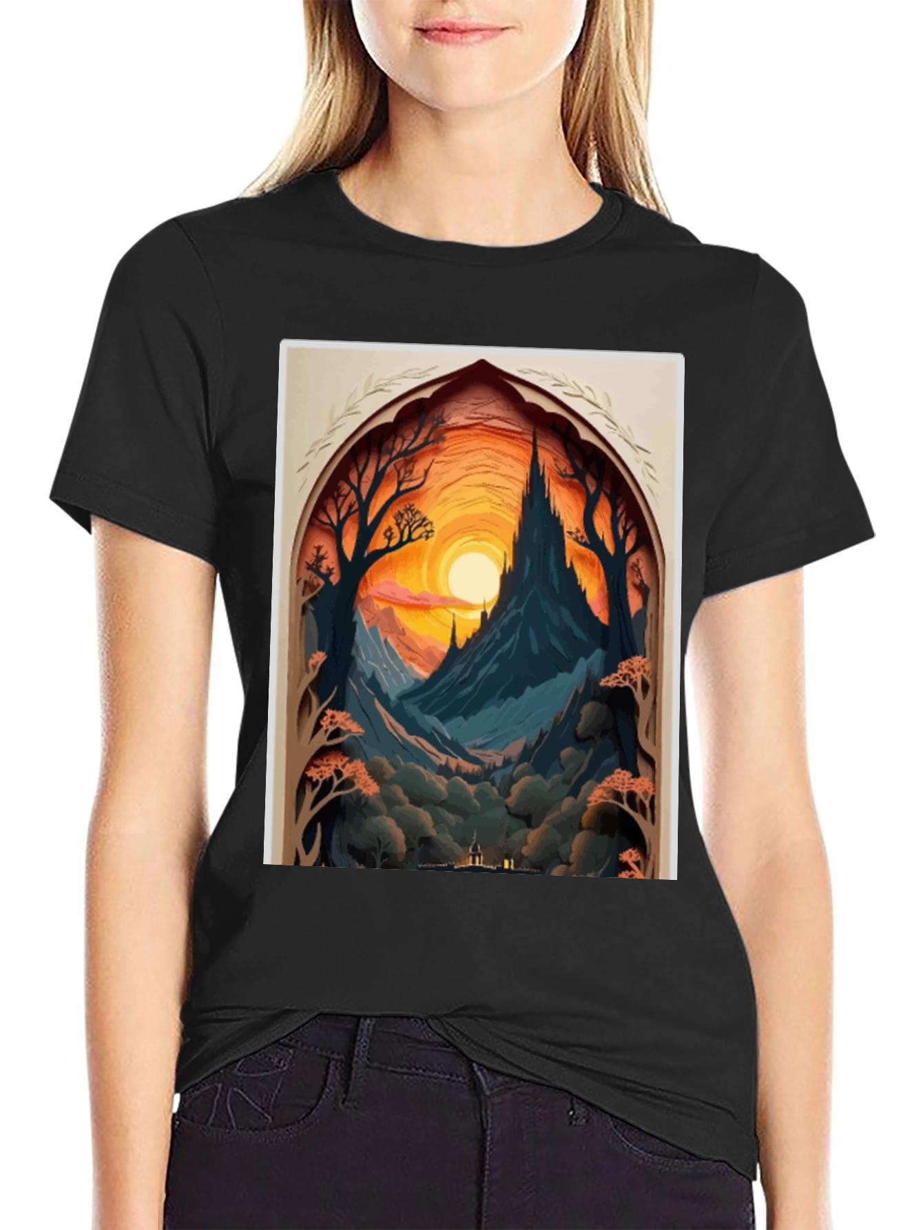 Enchanted Castle T-Shirt - Fantasy Scene