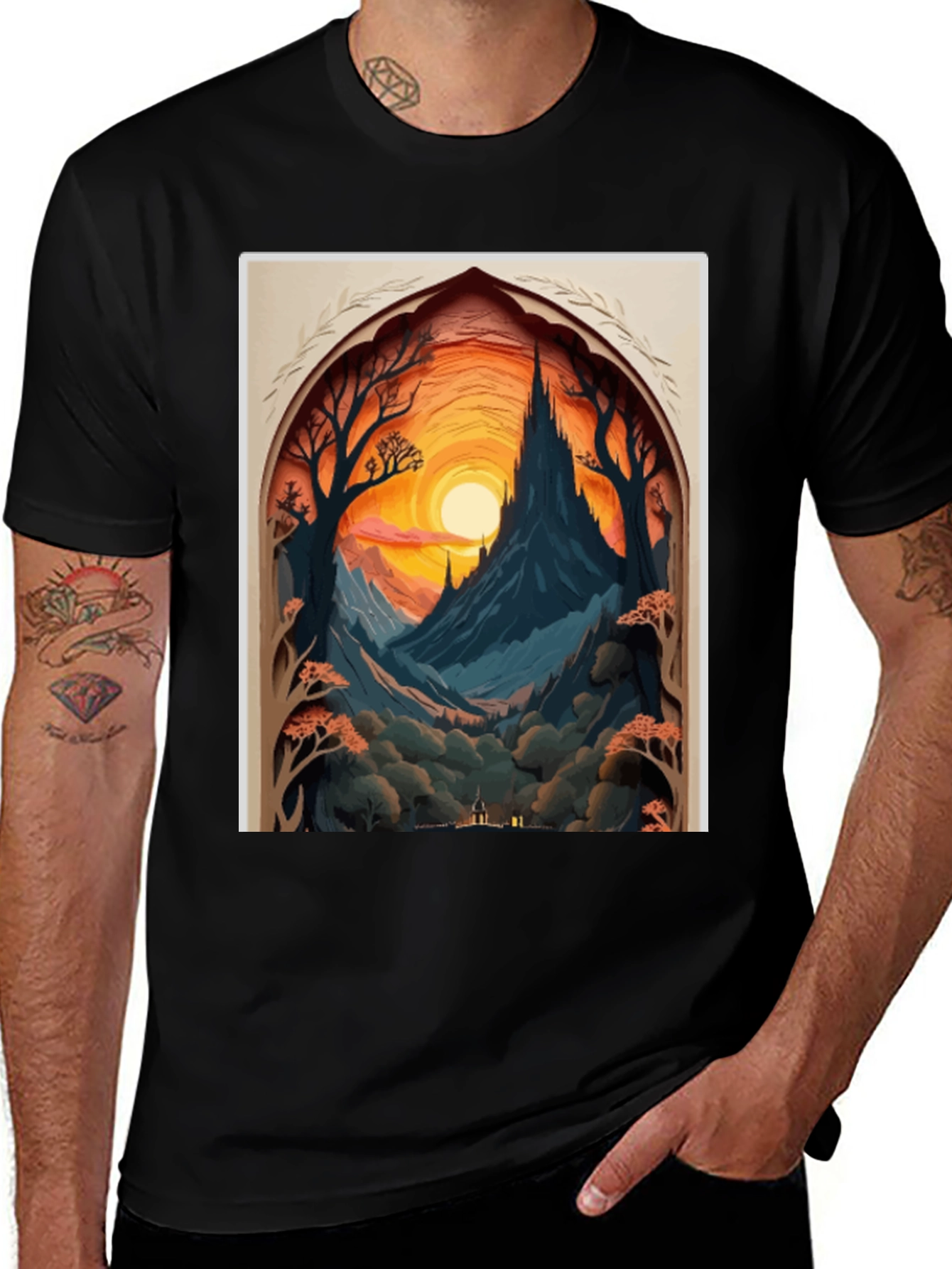 Enchanted Castle T-Shirt - Fantasy Scene