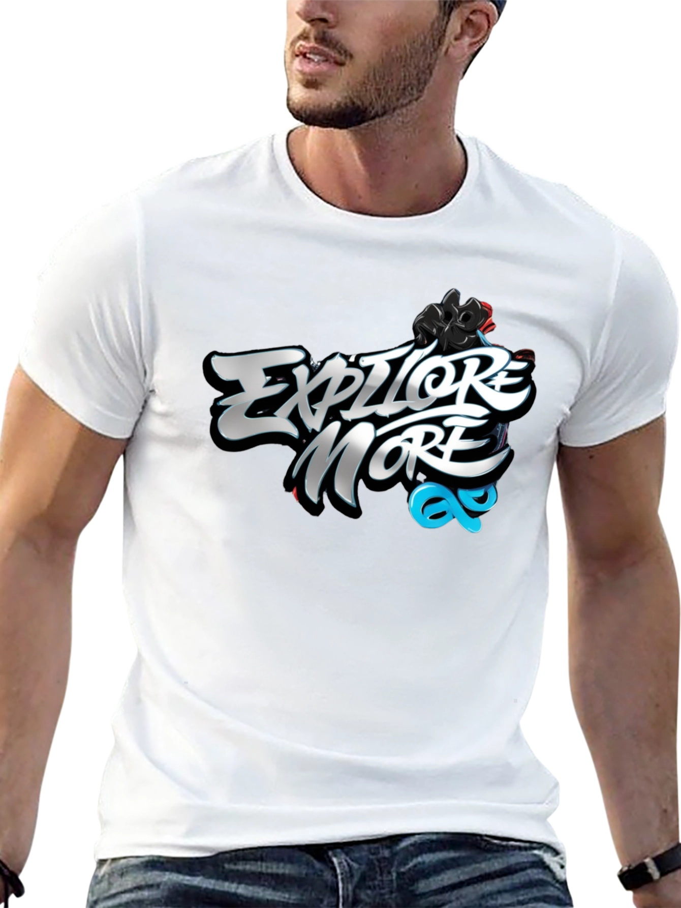 Explore More Graphic Black T-Shirt