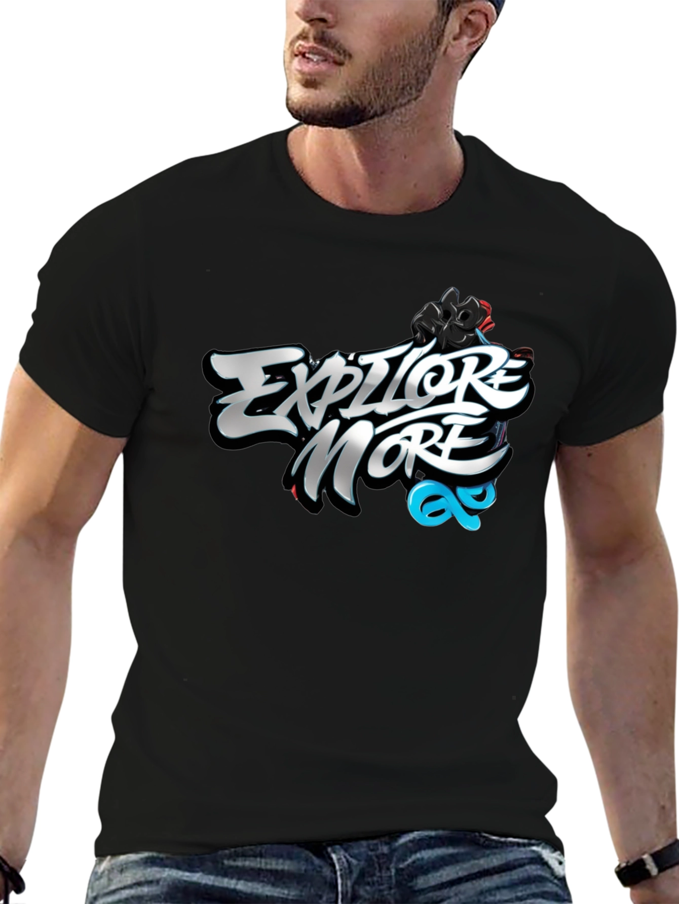 Explore More Graphic Black T-Shirt