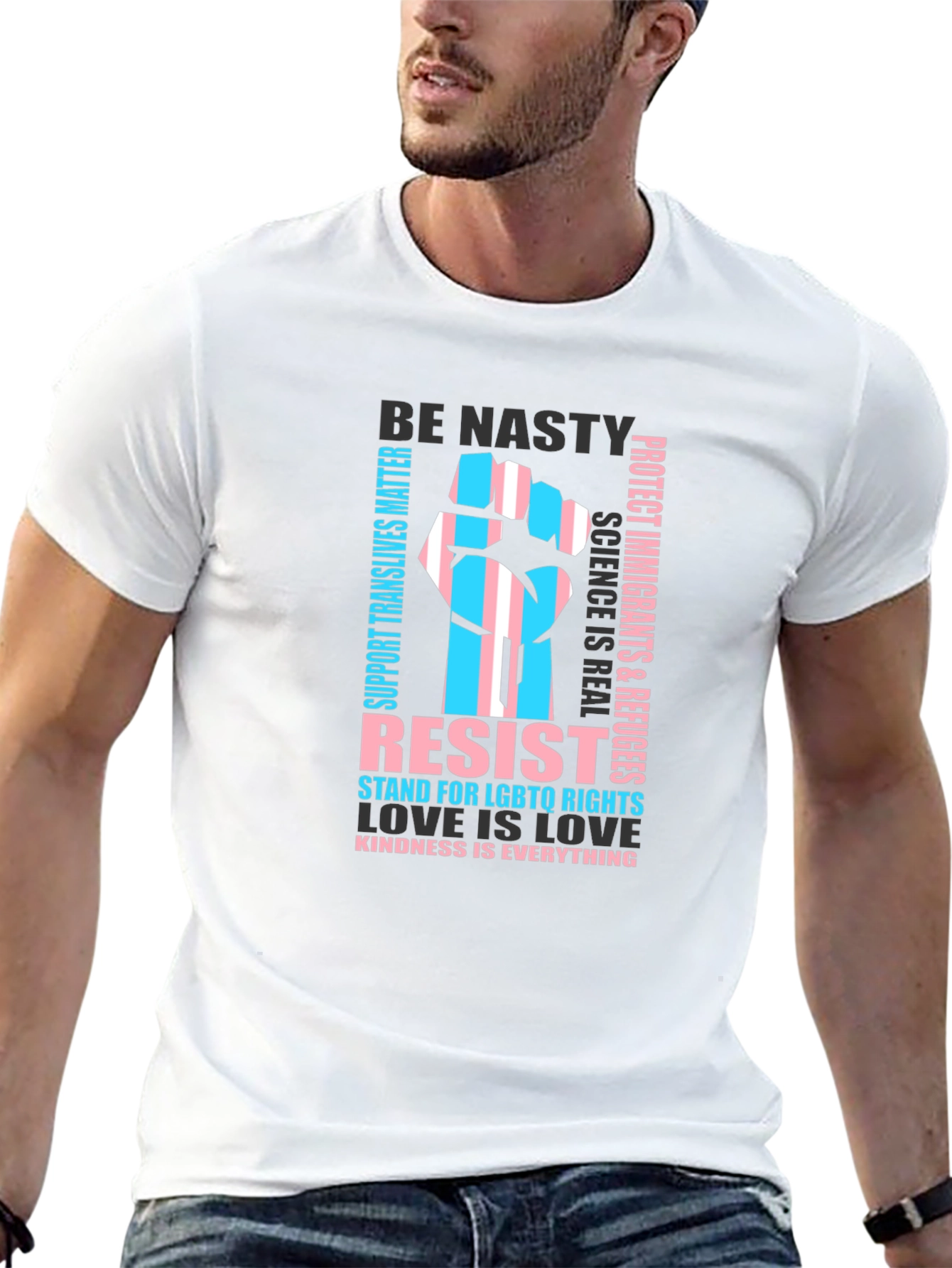 Resist LGBTQ Rights Trans Pride Graphic T-Shirt