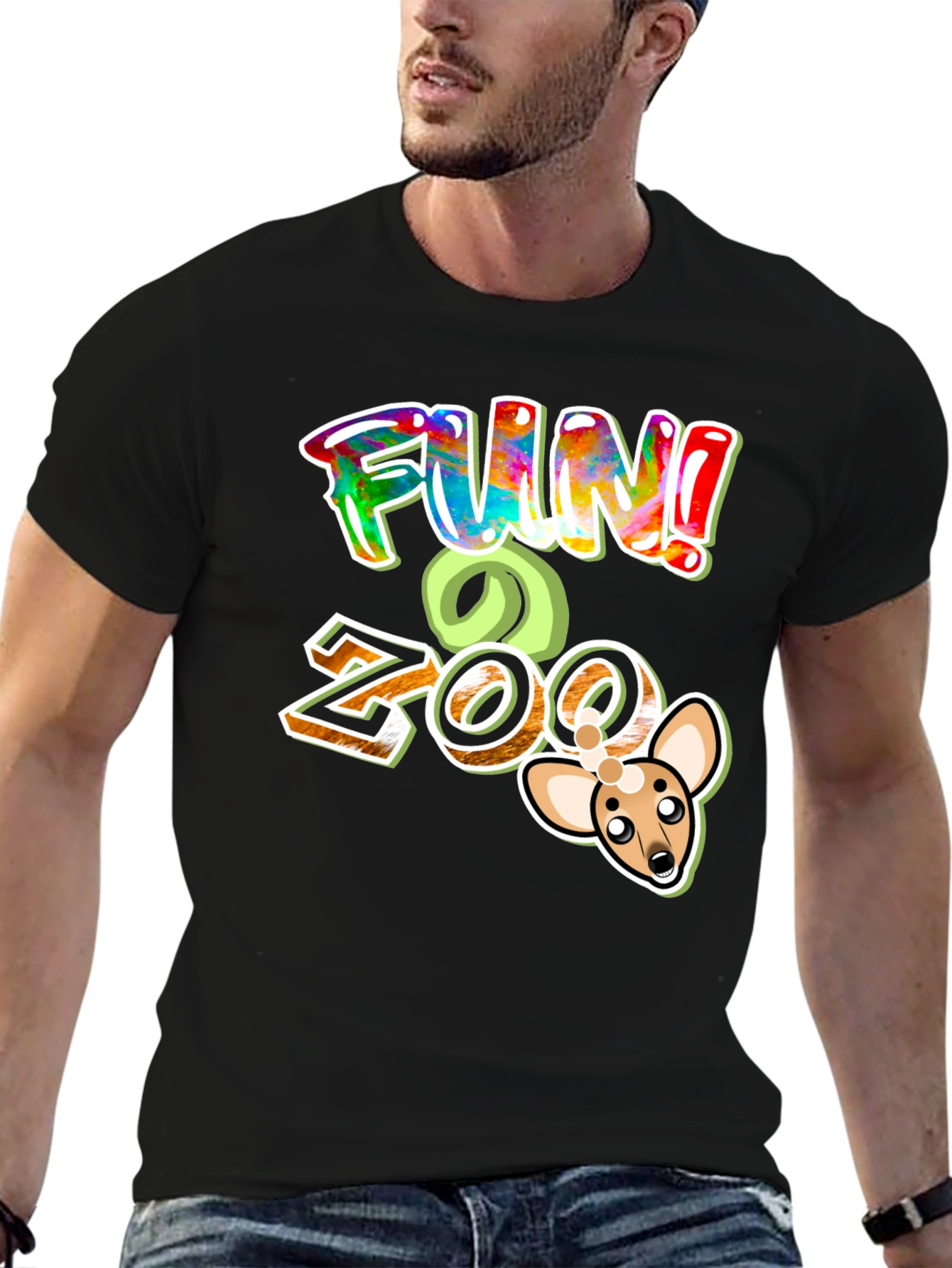 Fun Zoo Black Graphic T-Shirt