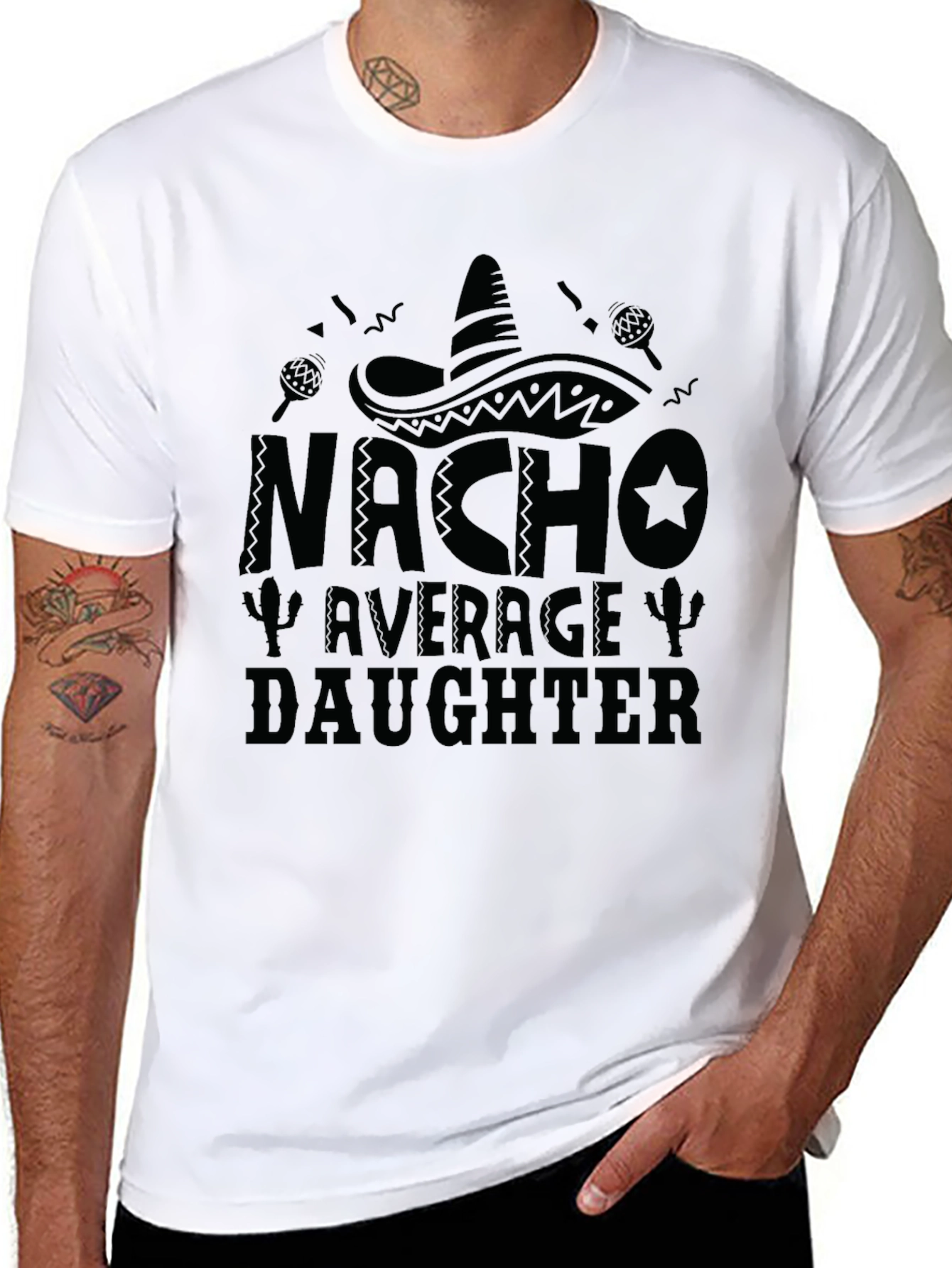 Nacho Average Daughter T-Shirt Black Tee