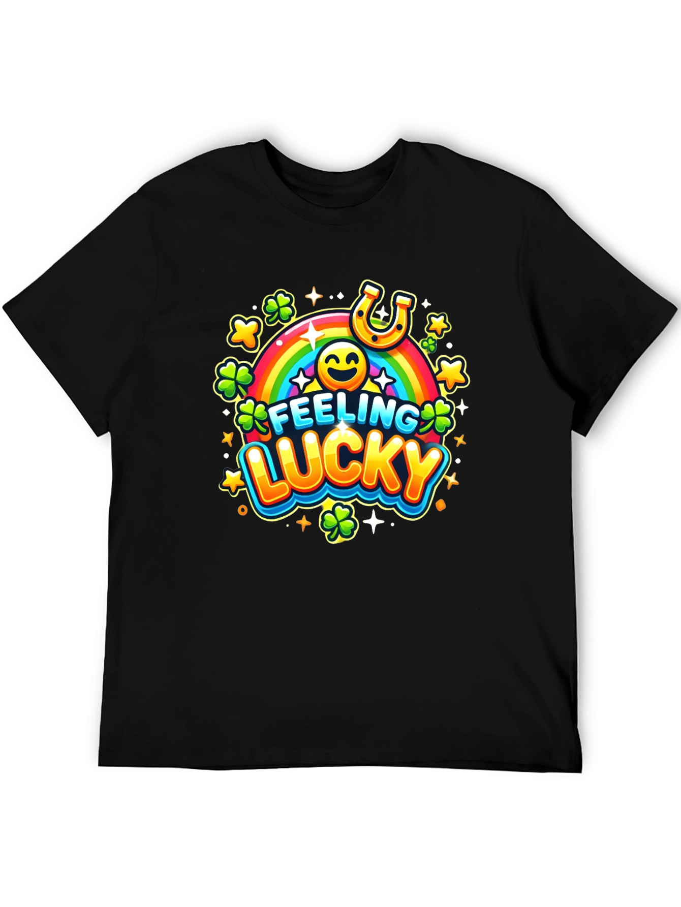 Feeling Lucky St. Patricks Day Black T-Shirt