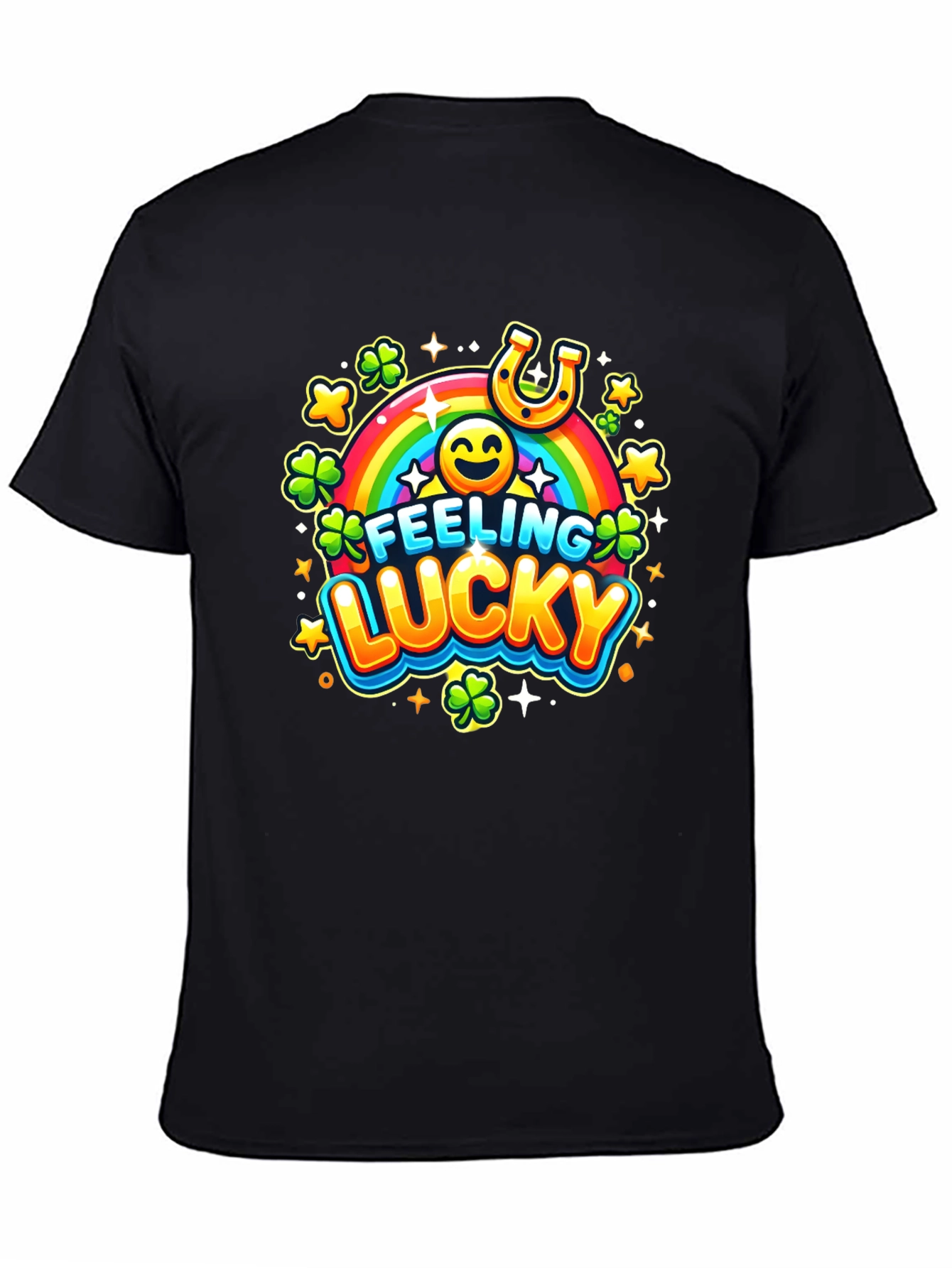 Feeling Lucky St. Patricks Day Black T-Shirt