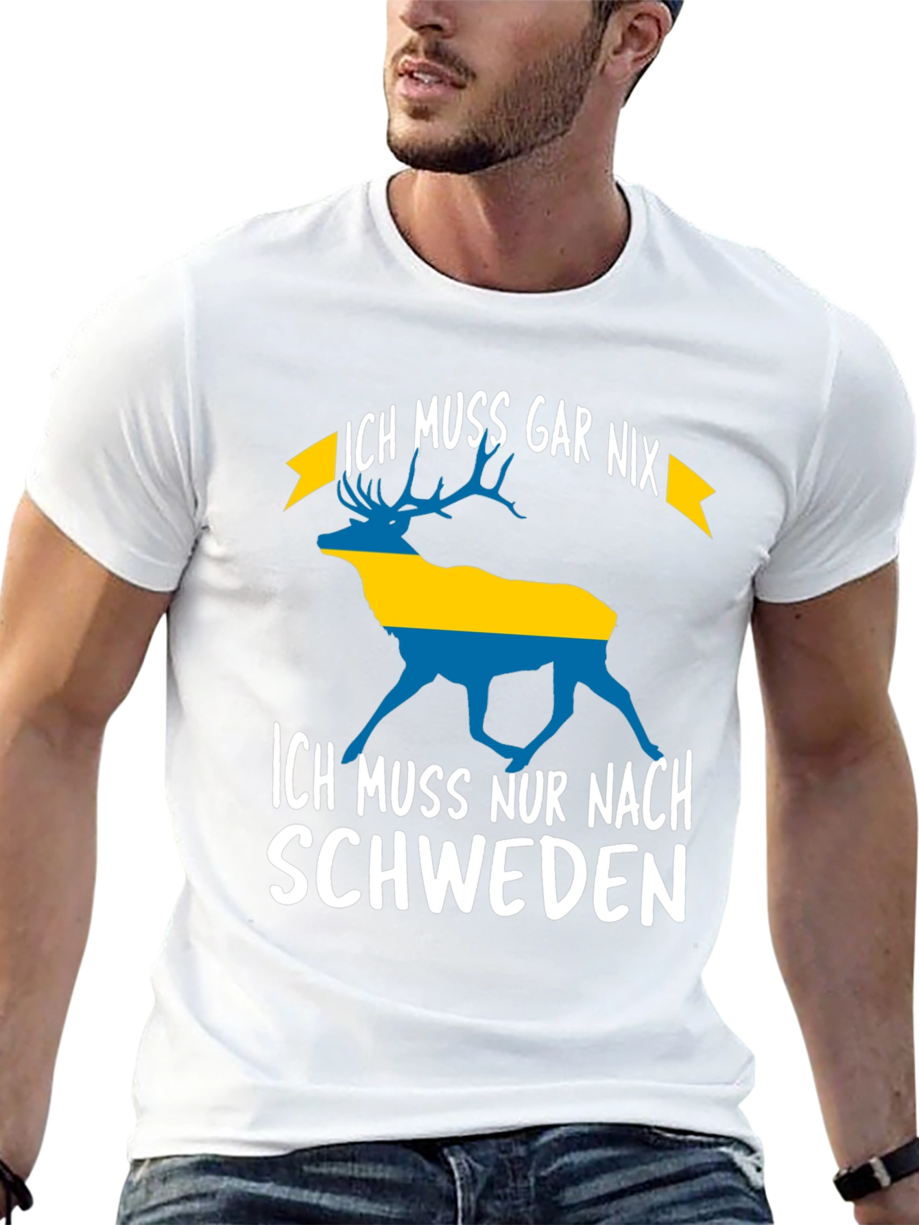 Sweden Graphic T-Shirt - Ich Muss Nur Nach Schweden