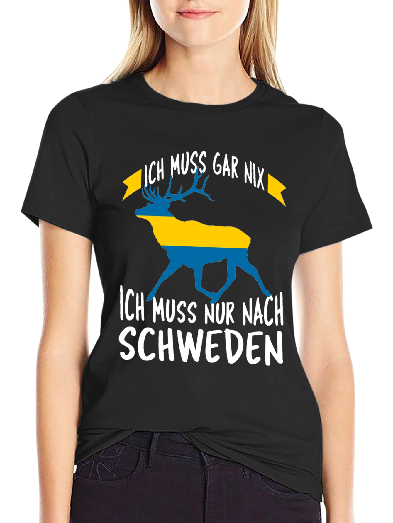 Sweden Graphic T-Shirt - Ich Muss Nur Nach Schweden