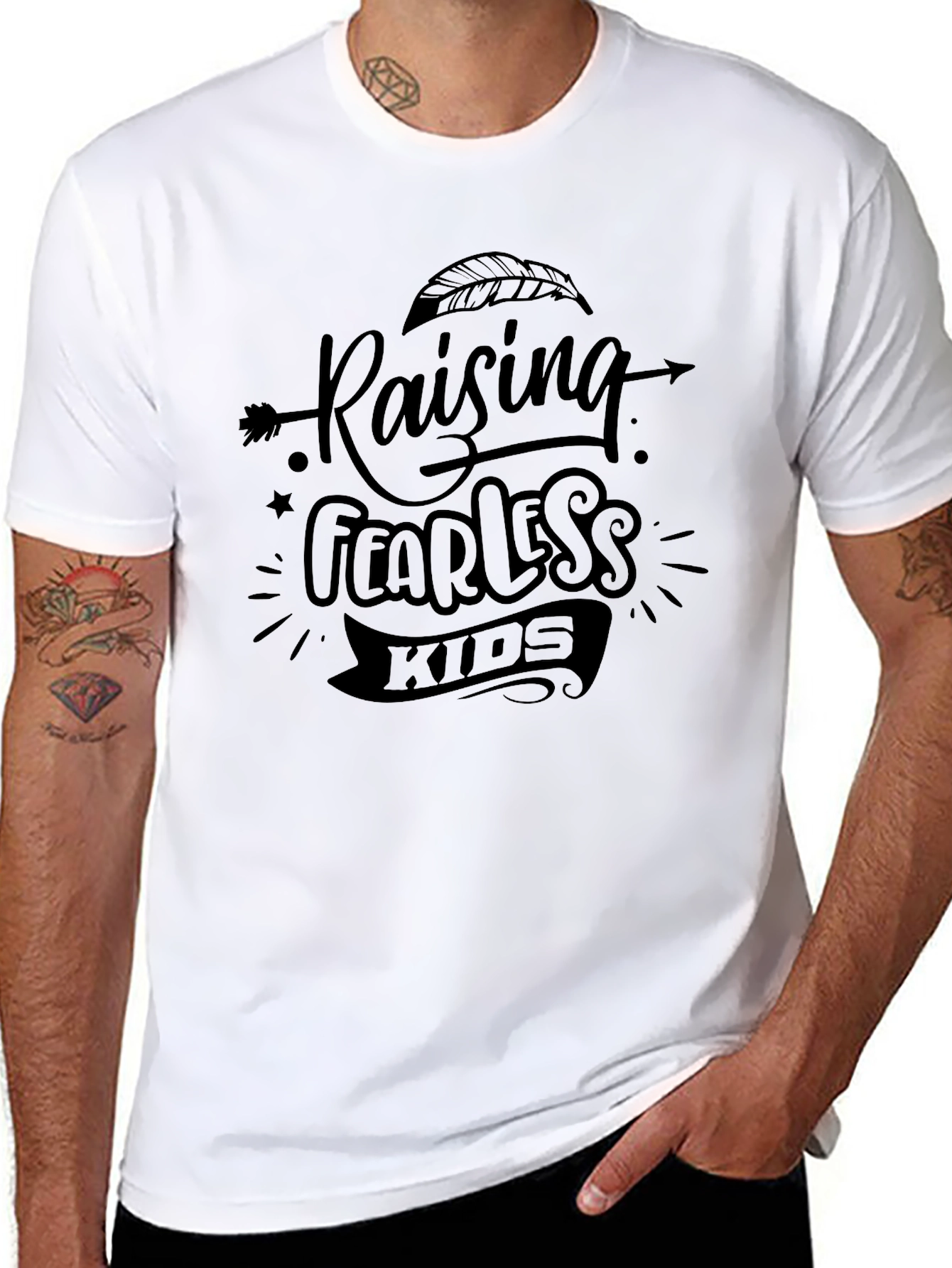 Raising Fearless Kids Black Graphic Tee