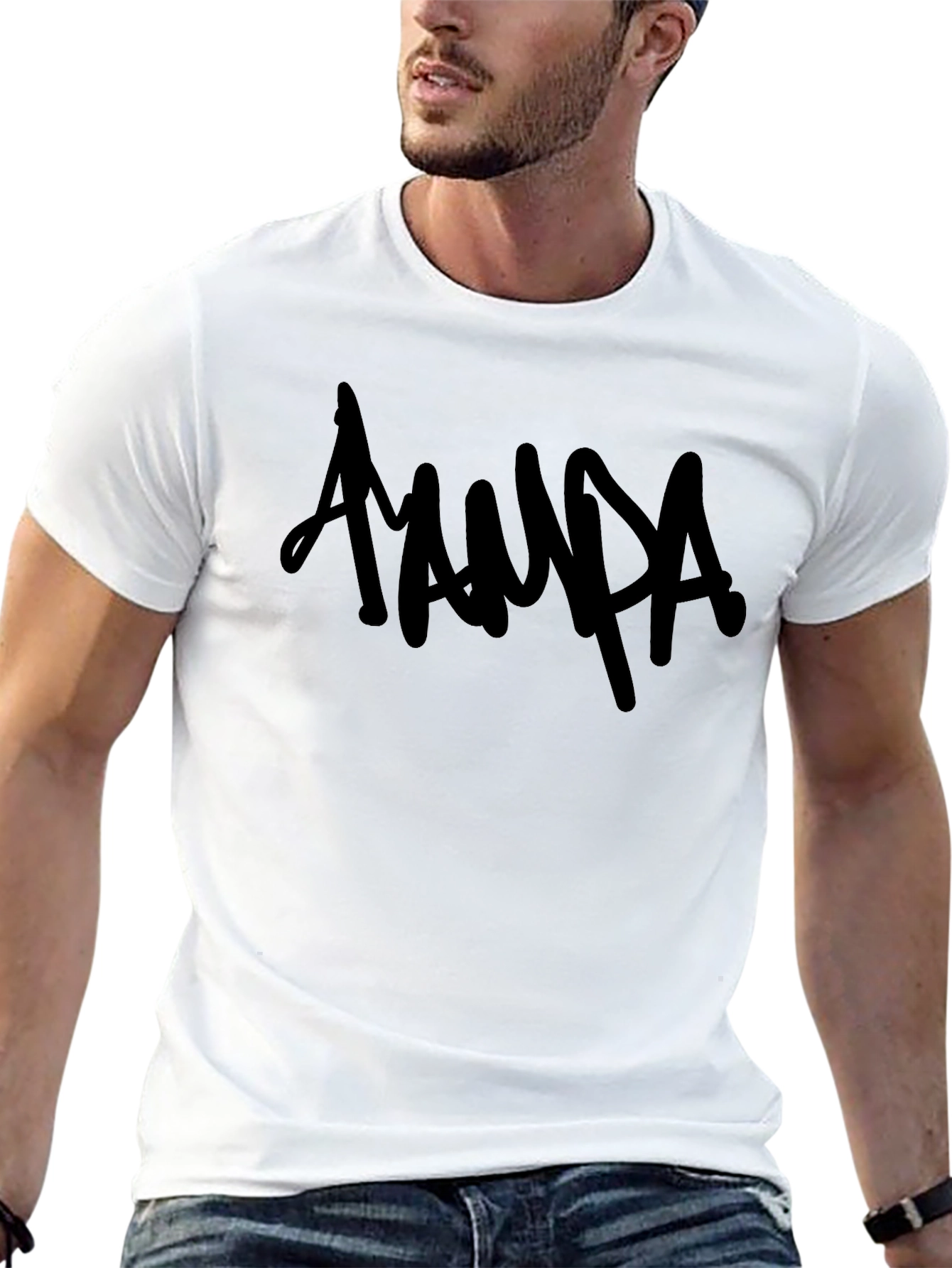 Black T-Shirt with Aampa Graphic Print