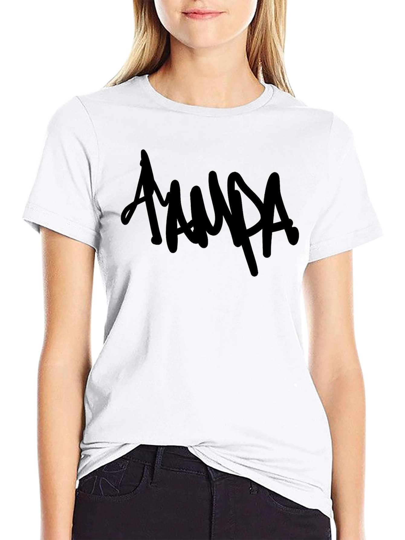 Black T-Shirt with Aampa Graphic Print