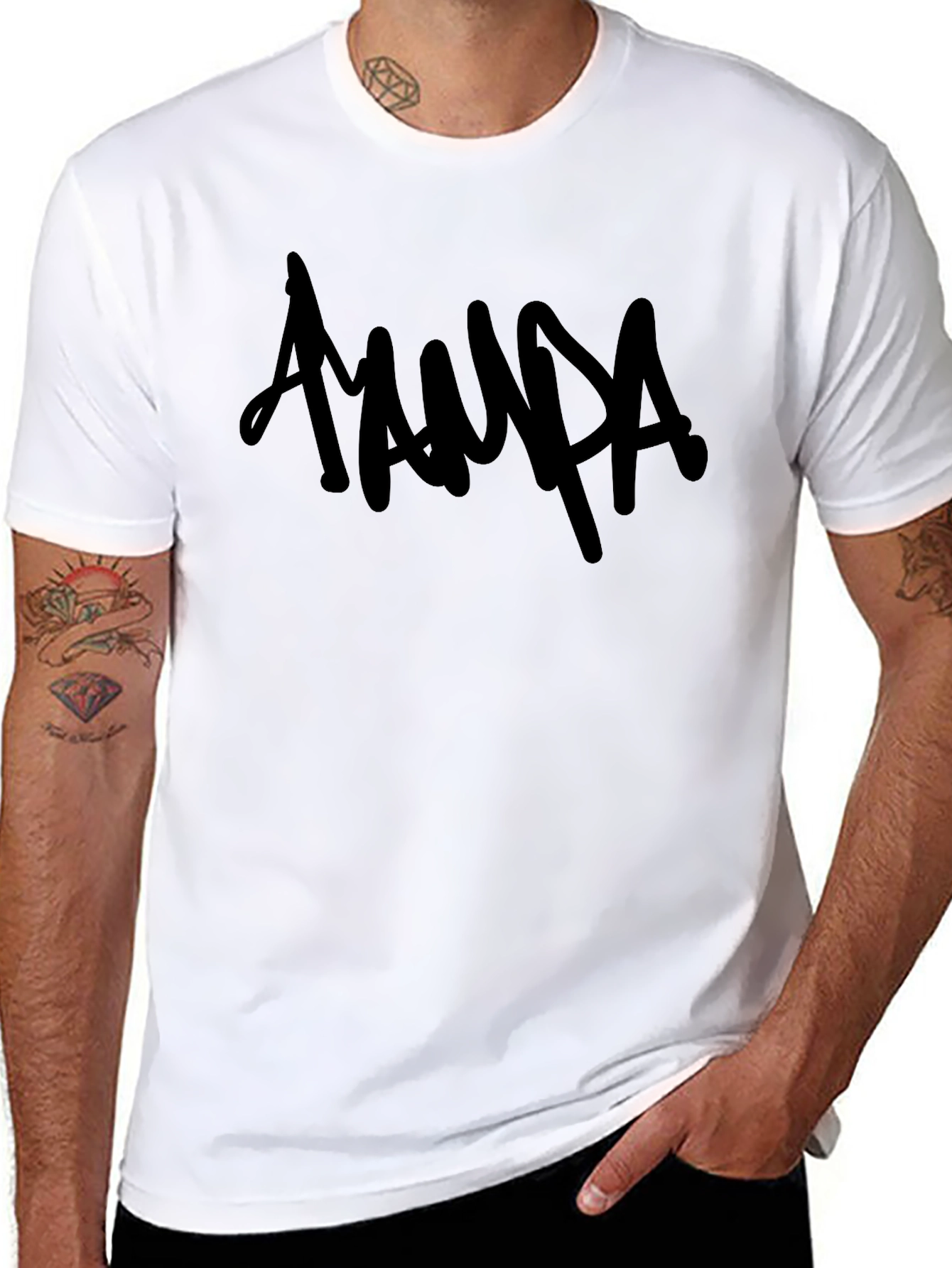 Black T-Shirt with Aampa Graphic Print