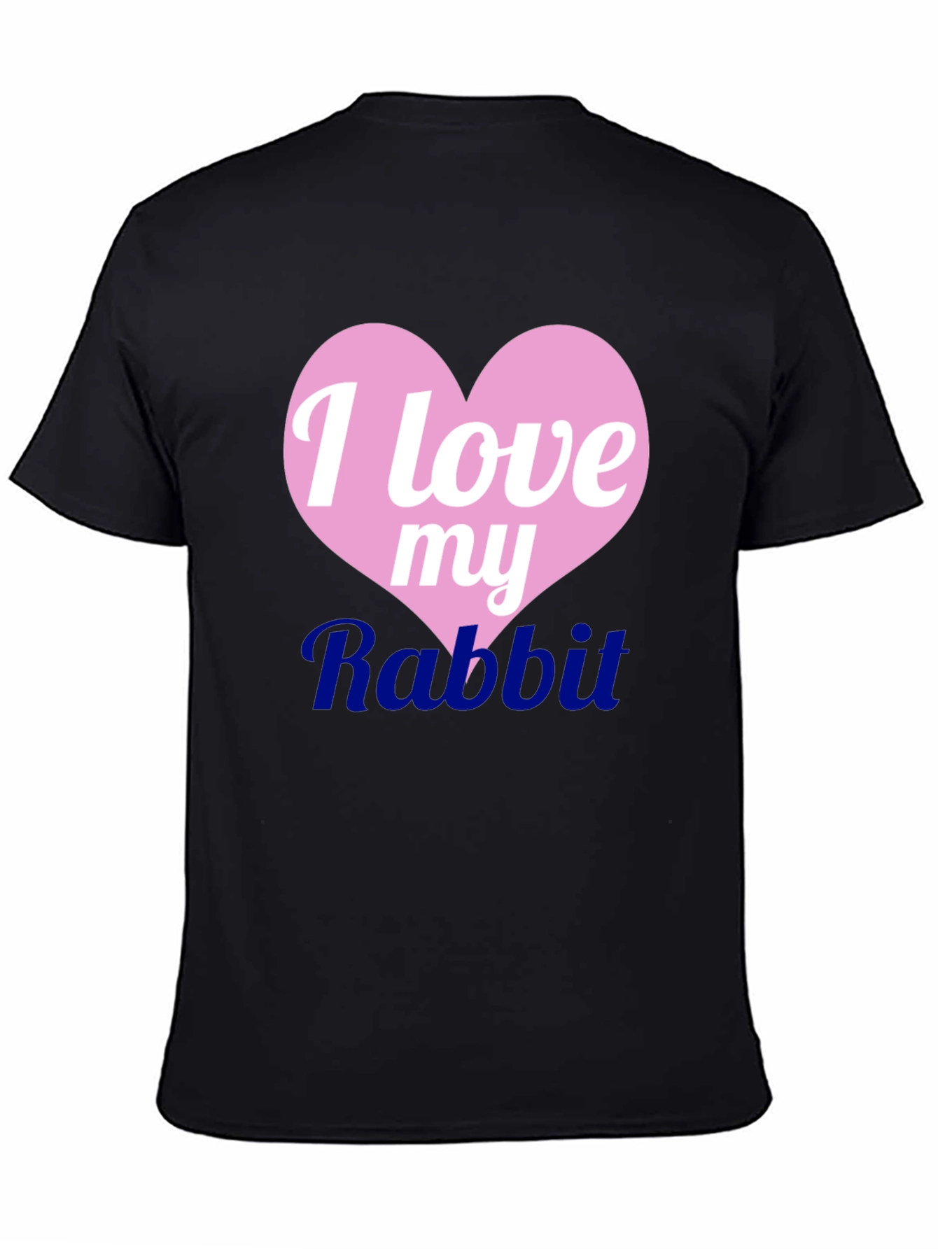 I Love My Rabbit Black T-Shirt