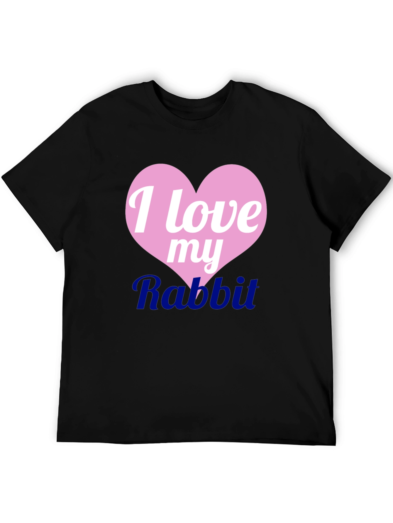 I Love My Rabbit Black T-Shirt