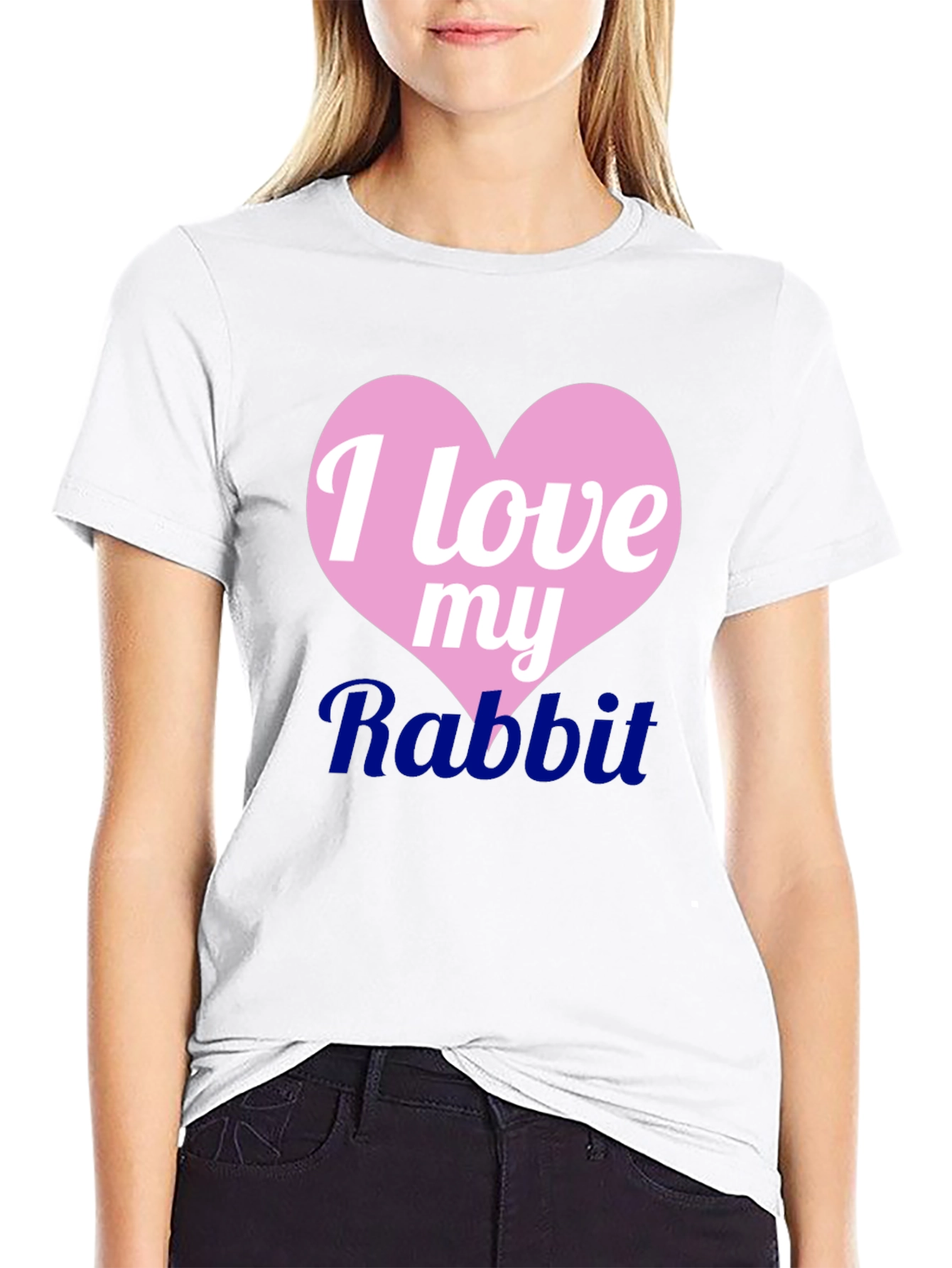 I Love My Rabbit Black T-Shirt