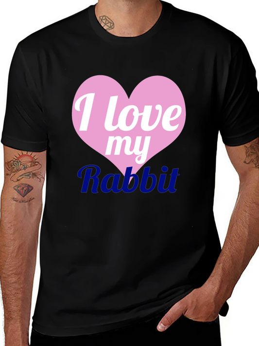 I Love My Rabbit Black T-Shirt