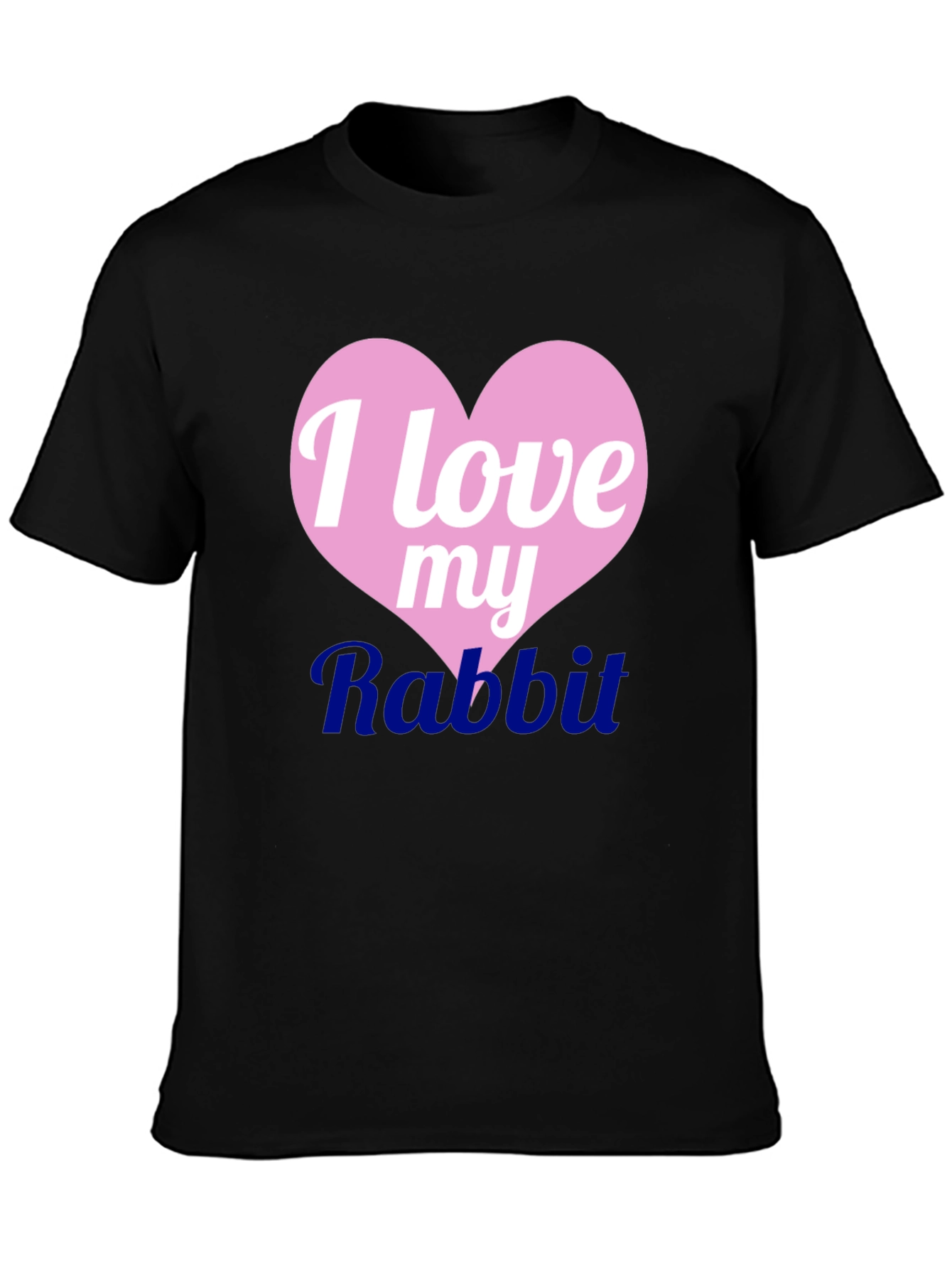 I Love My Rabbit Black T-Shirt