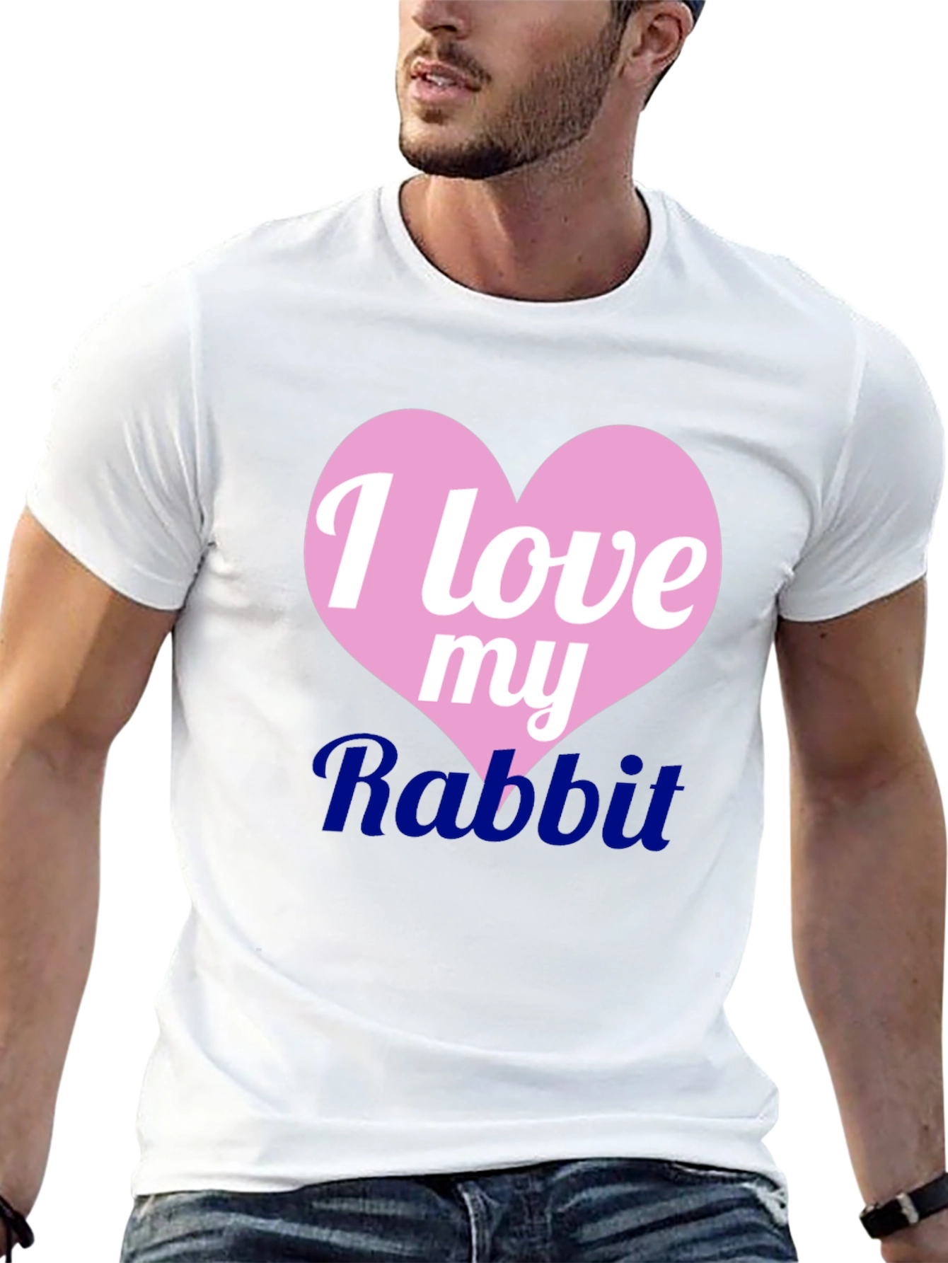 I Love My Rabbit Black T-Shirt