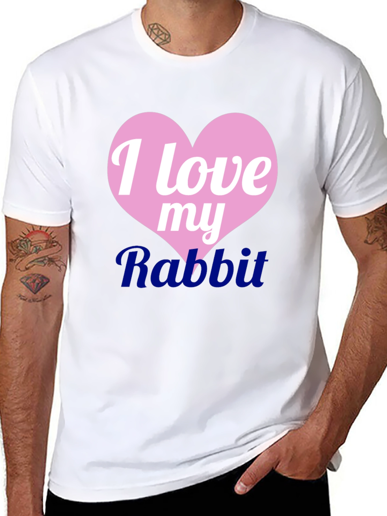 I Love My Rabbit Black T-Shirt