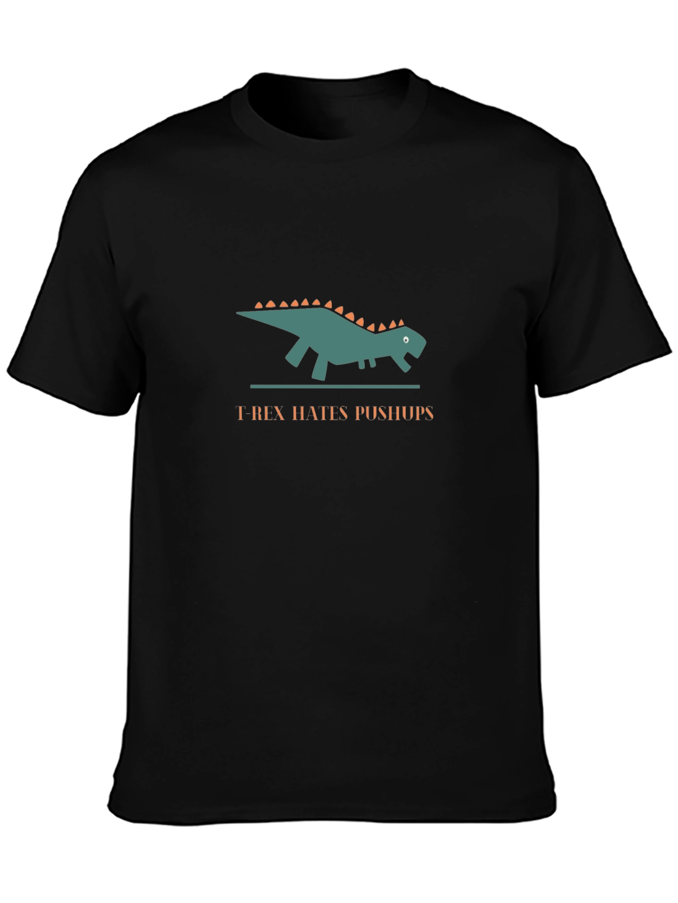 T-Rex Hates Pushups Graphic Black T-Shirt