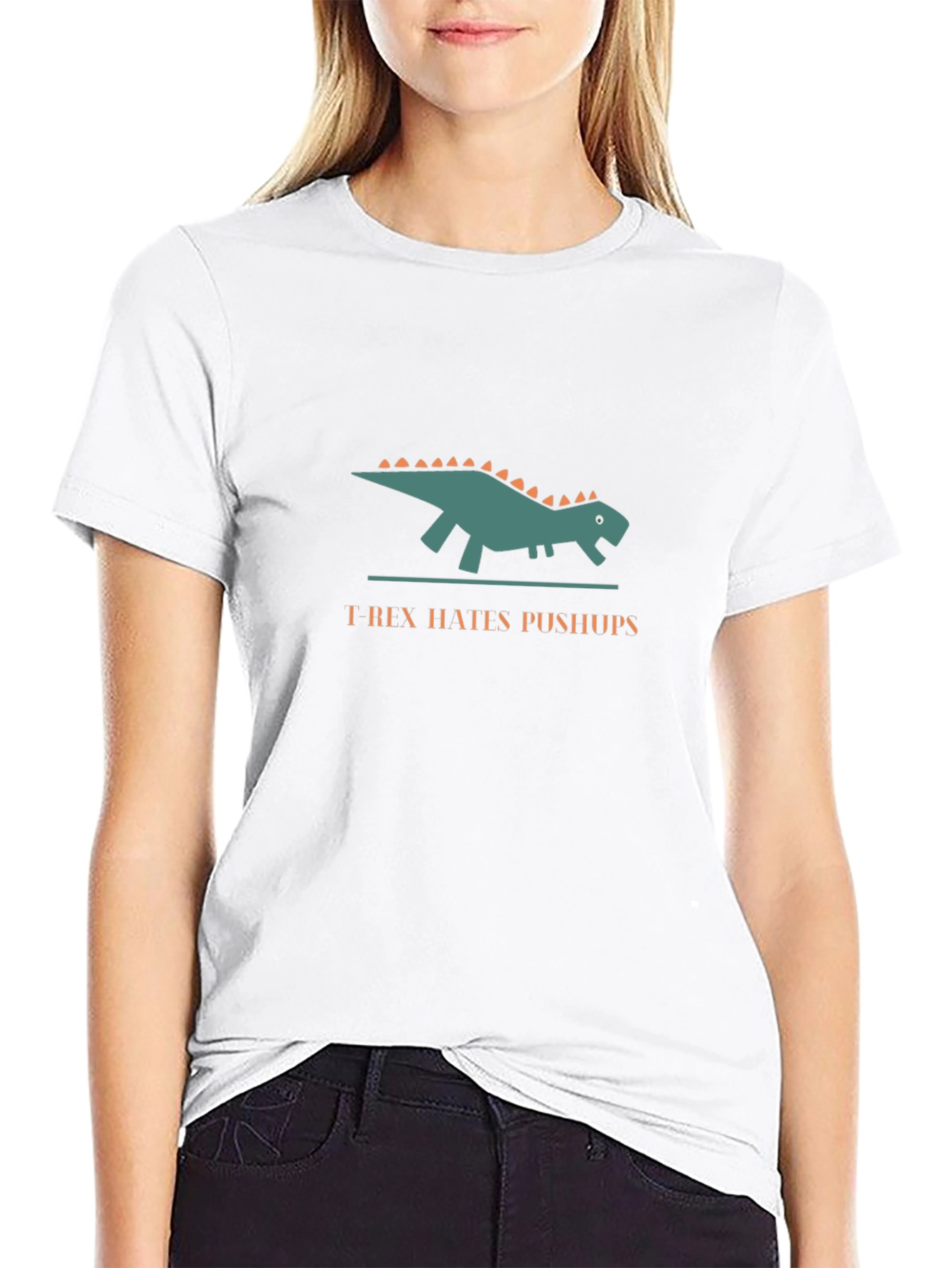 T-Rex Hates Pushups Graphic Black T-Shirt