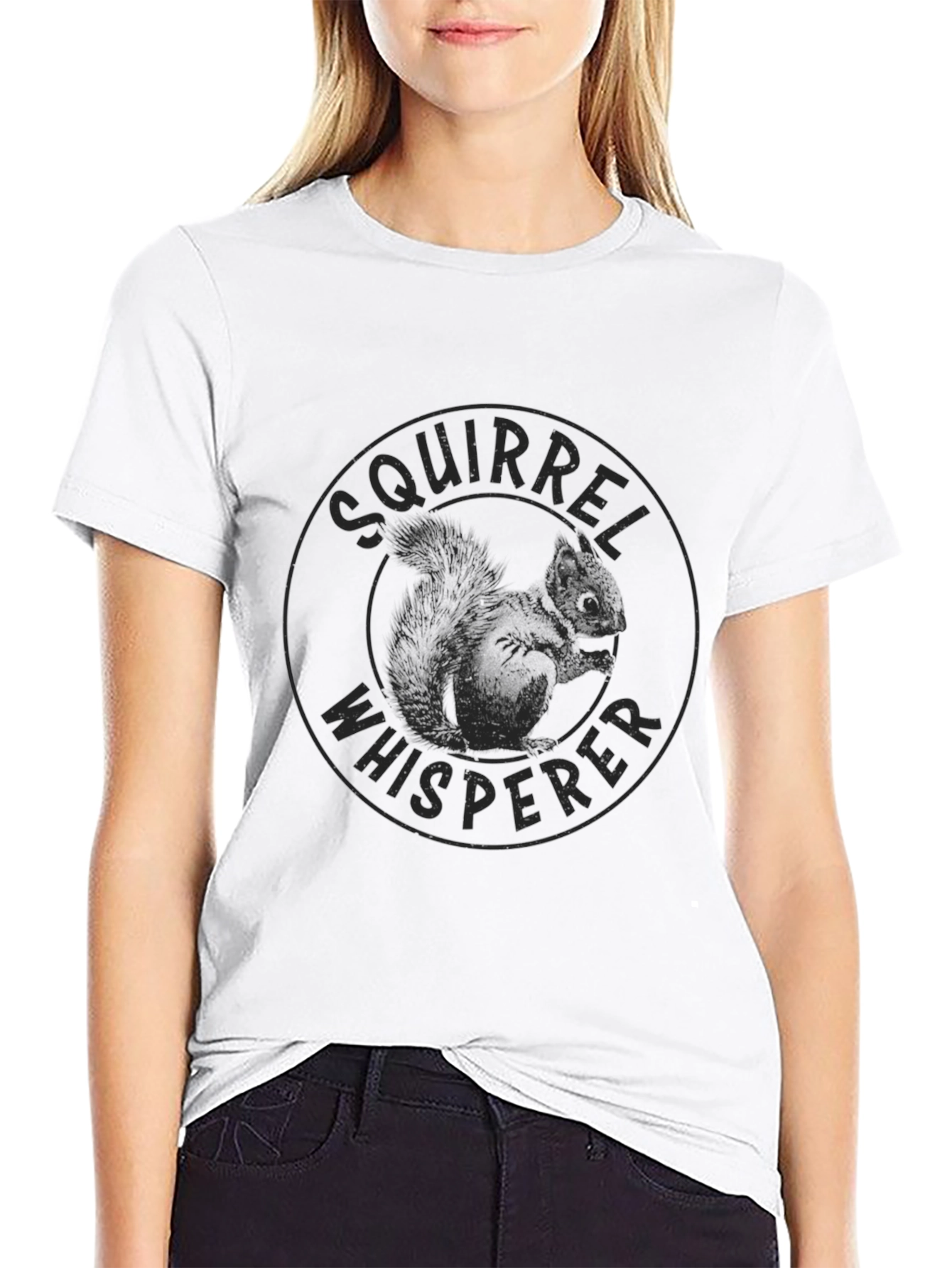 Squirrel Whisperer Graphic Tee - Black Cotton T-Shirt