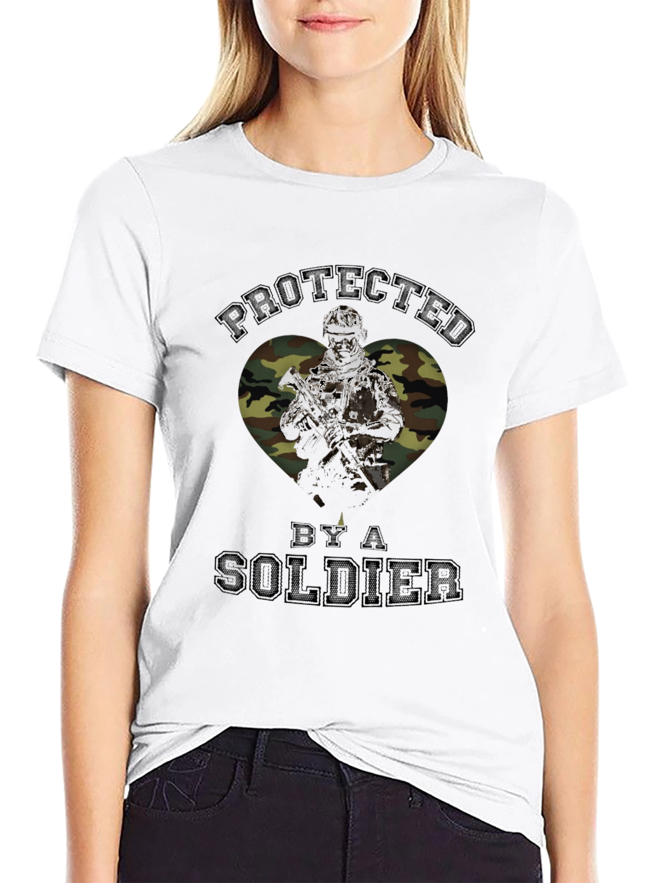Protected by a Soldier Graphic T-Shirt