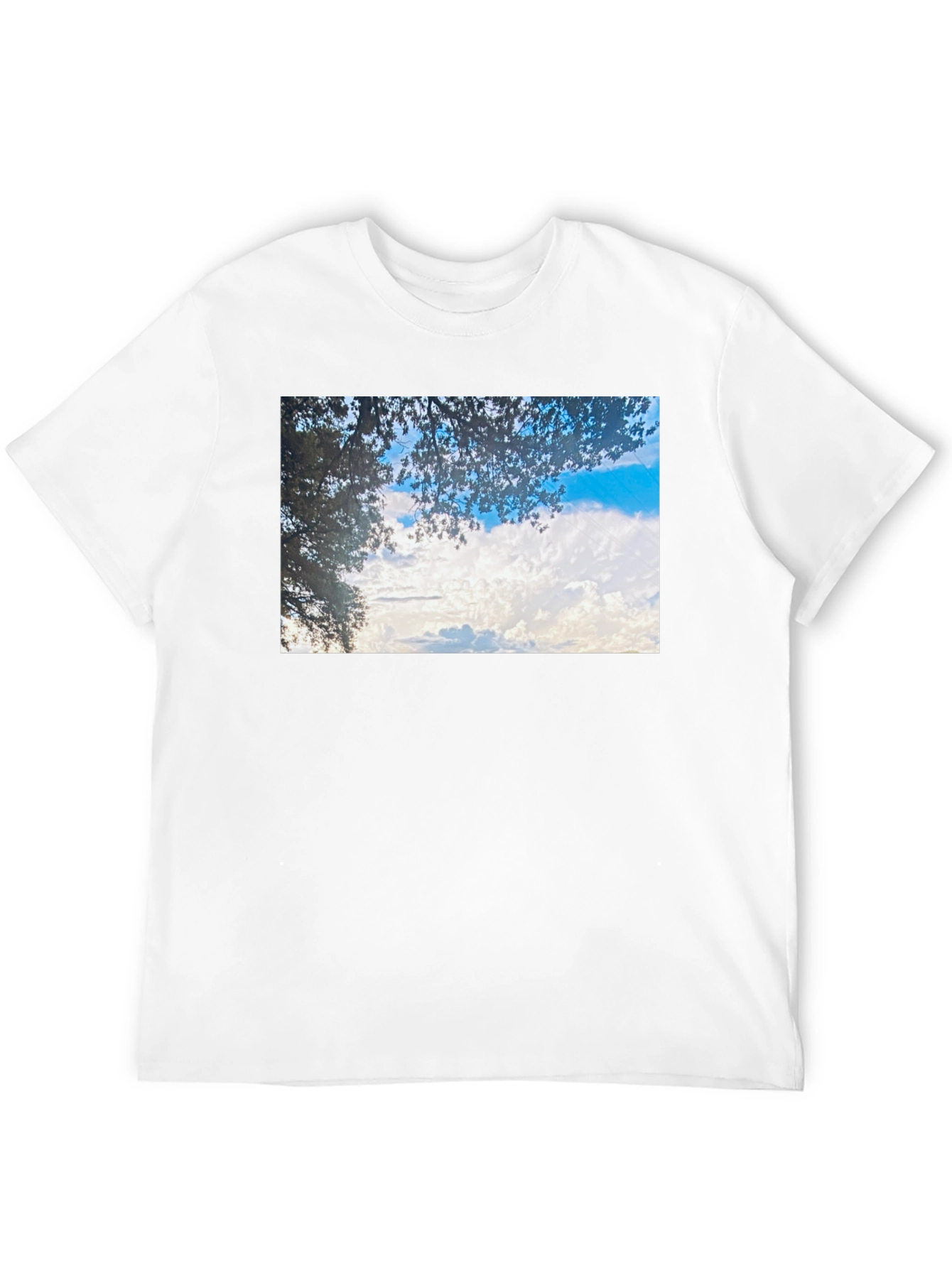 Sky and Leaves Graphic Black Tee