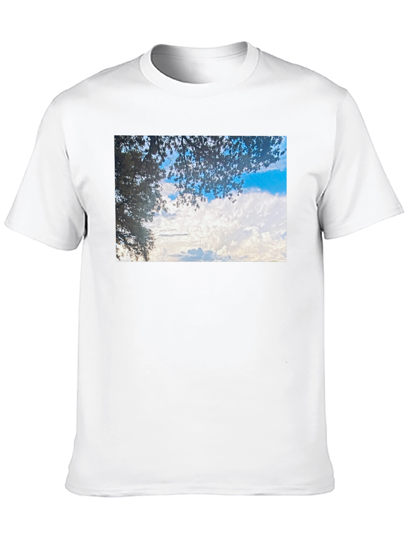 Sky and Leaves Graphic Black Tee