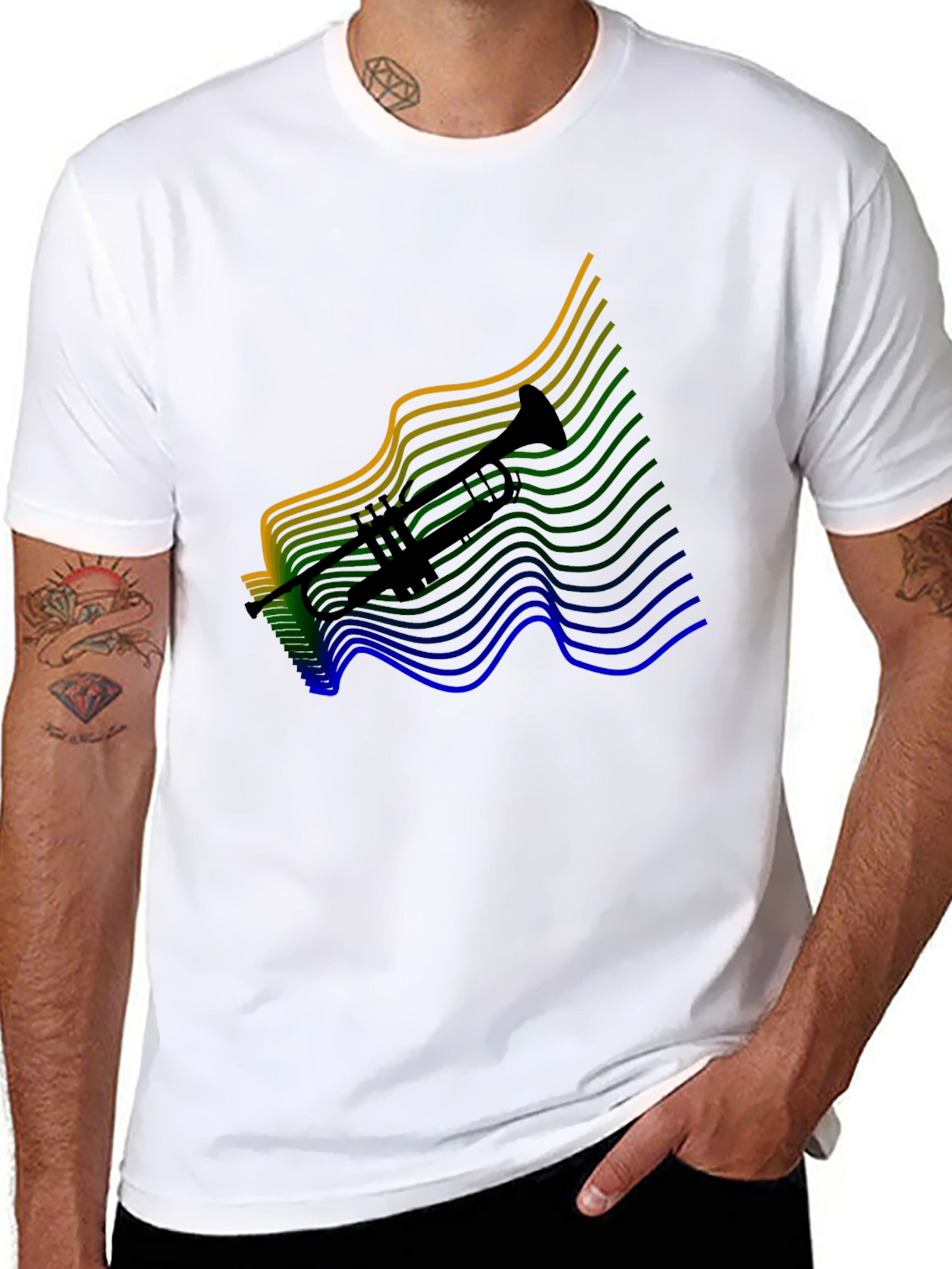Trumpet Graphic Tee - Black Cotton Blend